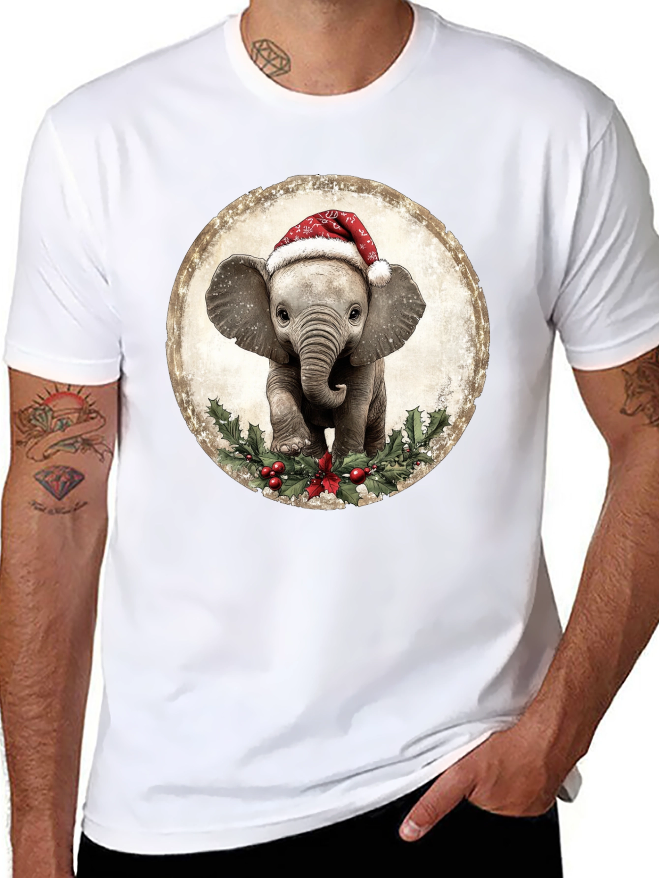 Christmas Elephant T-Shirt: Cute Holiday Apparel