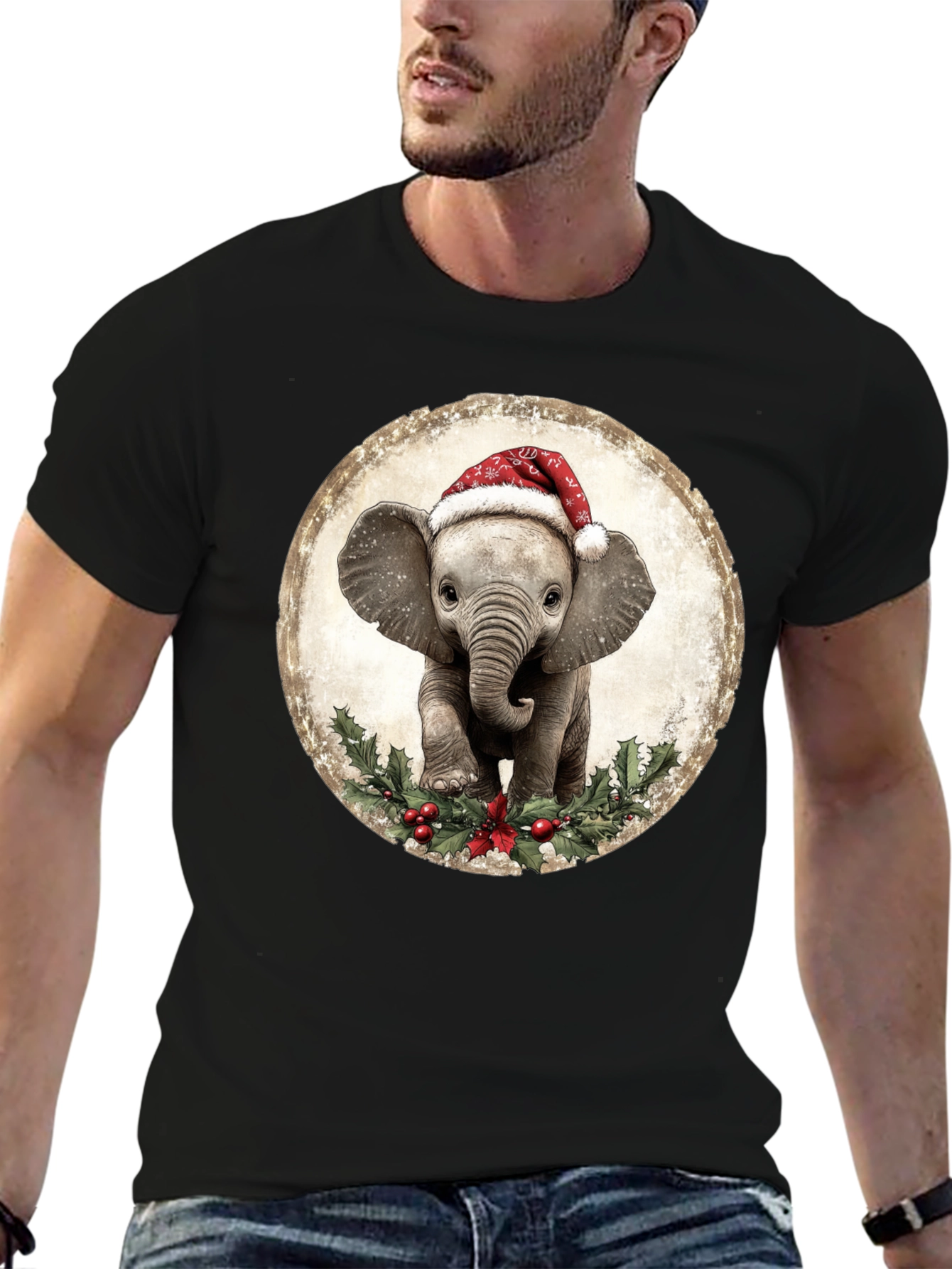 Christmas Elephant T-Shirt: Cute Holiday Apparel