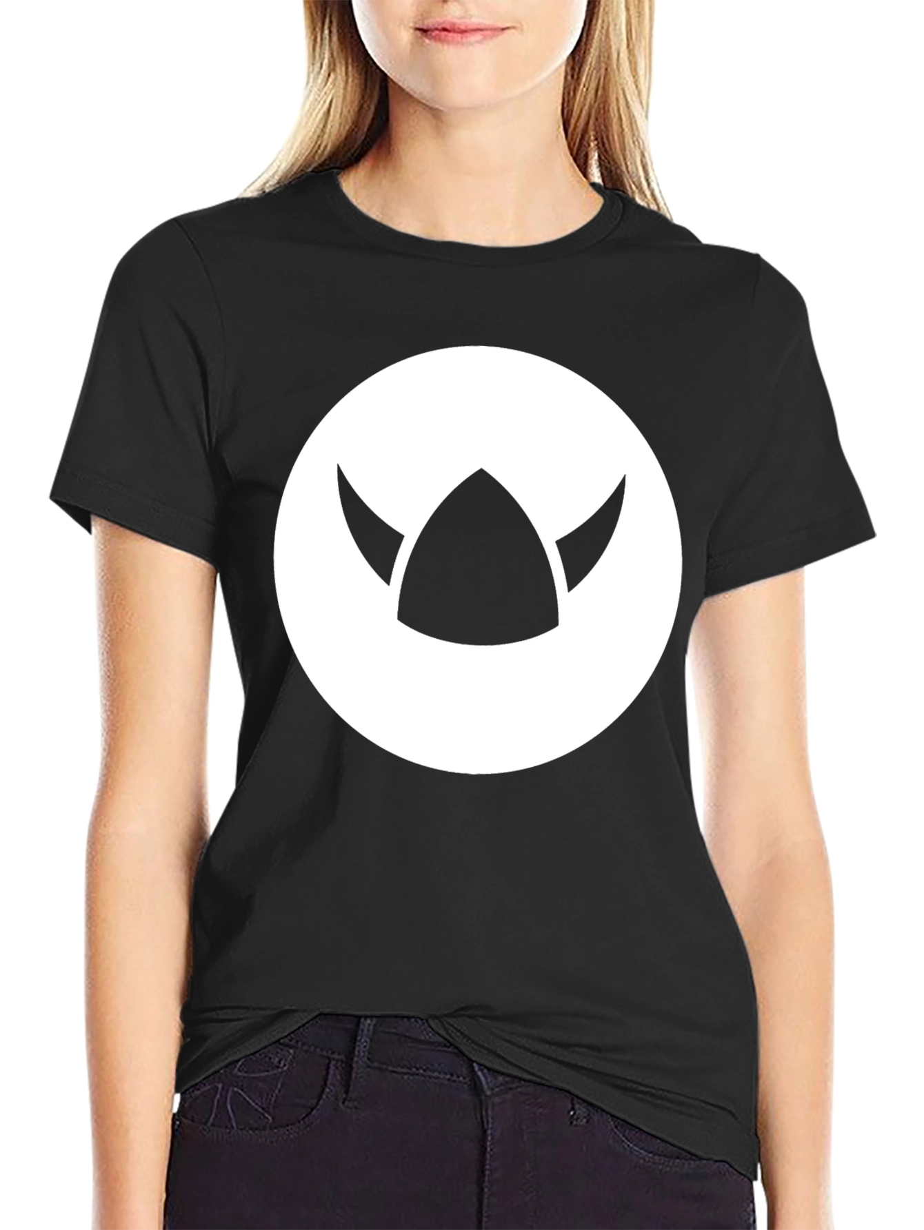 Viking Helmet Graphic Tee - Black Cotton Blend T-Shirt