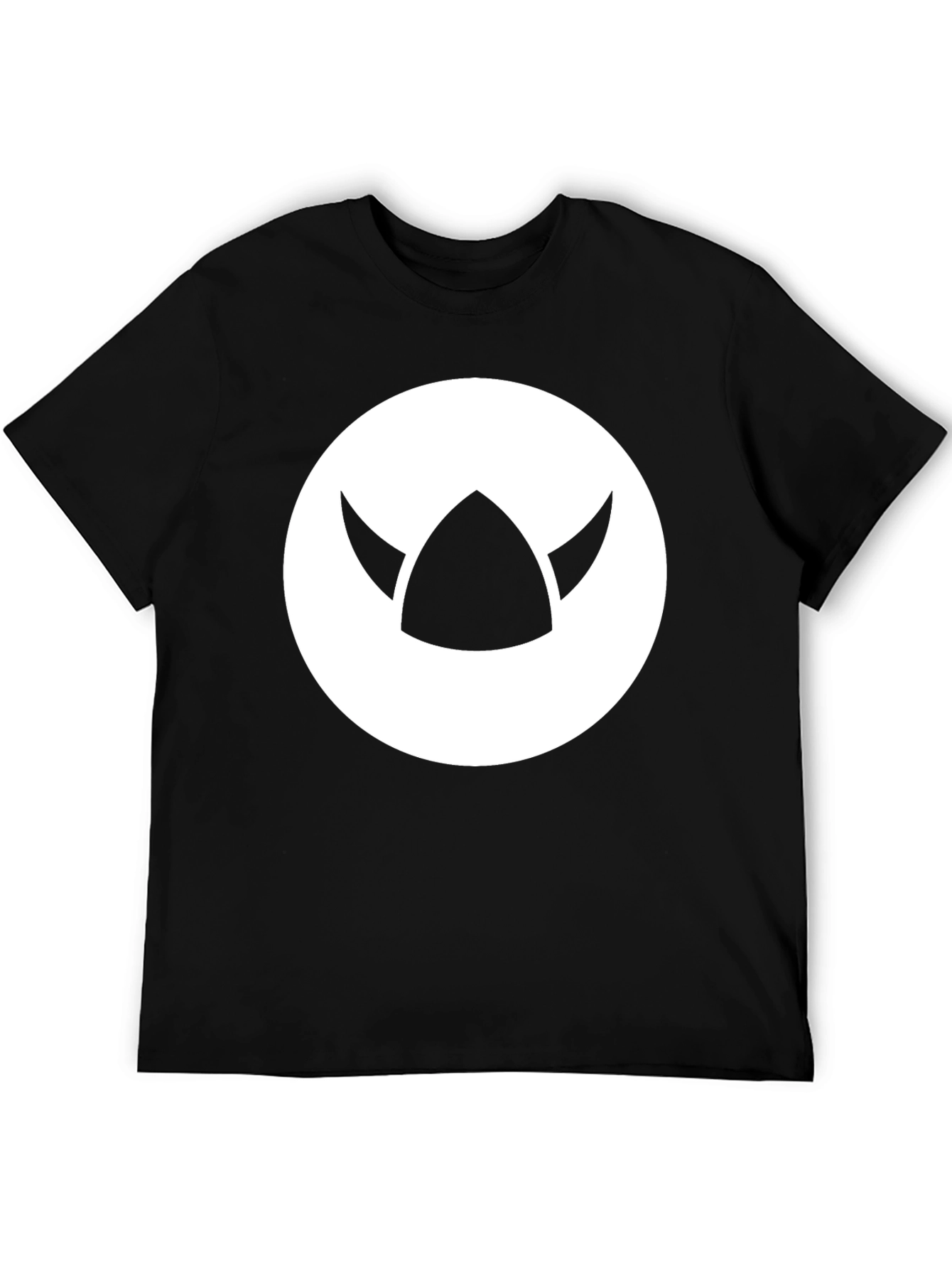 Viking Helmet Graphic Tee - Black Cotton Blend T-Shirt