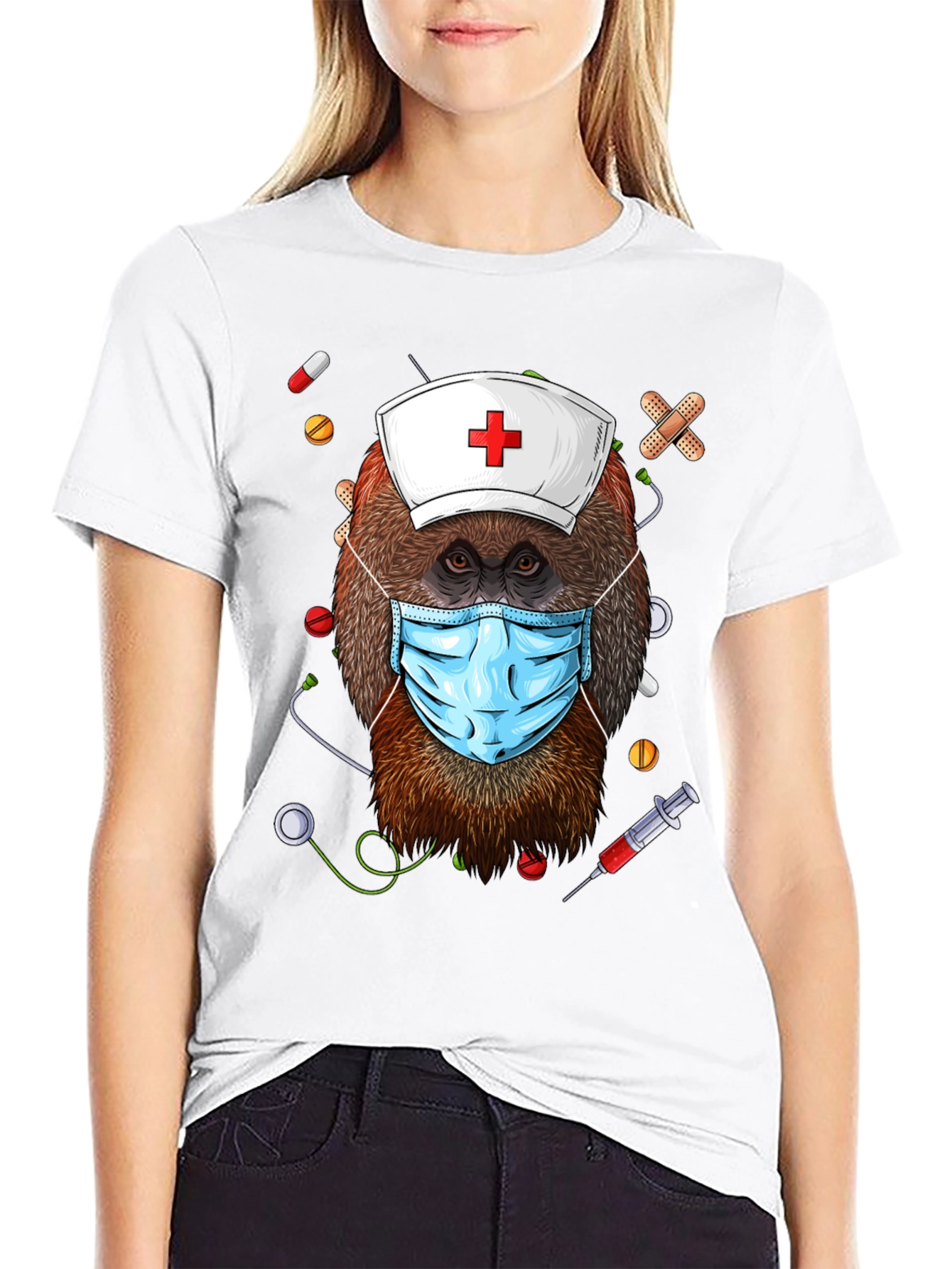 Orangutan Nurse T-Shirt - Cute Animal Graphic Tee