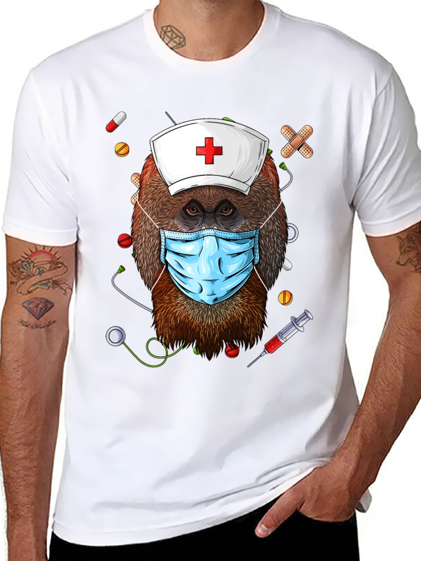 Orangutan Nurse T-Shirt - Cute Animal Graphic Tee
