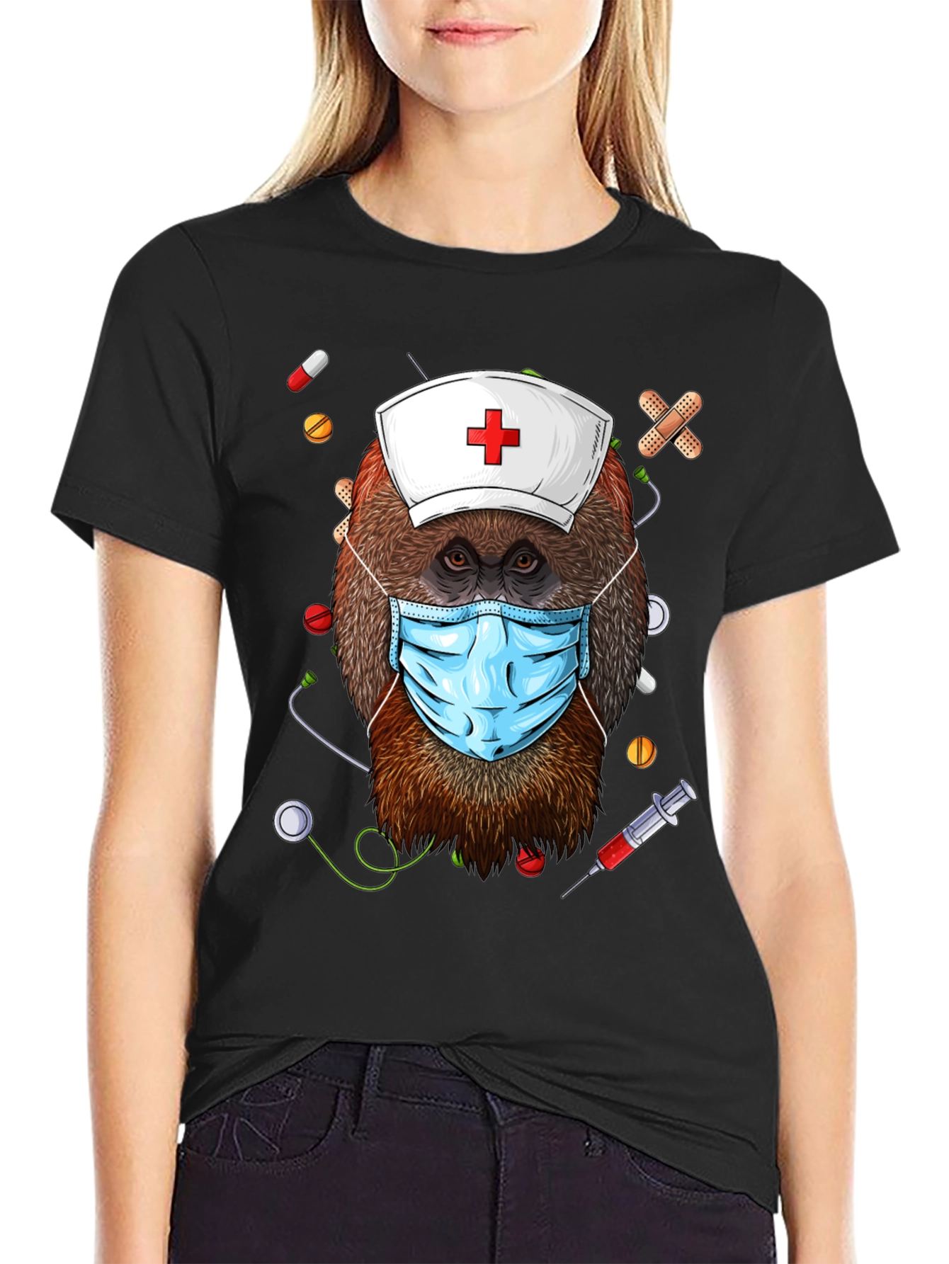 Orangutan Nurse T-Shirt - Cute Animal Graphic Tee