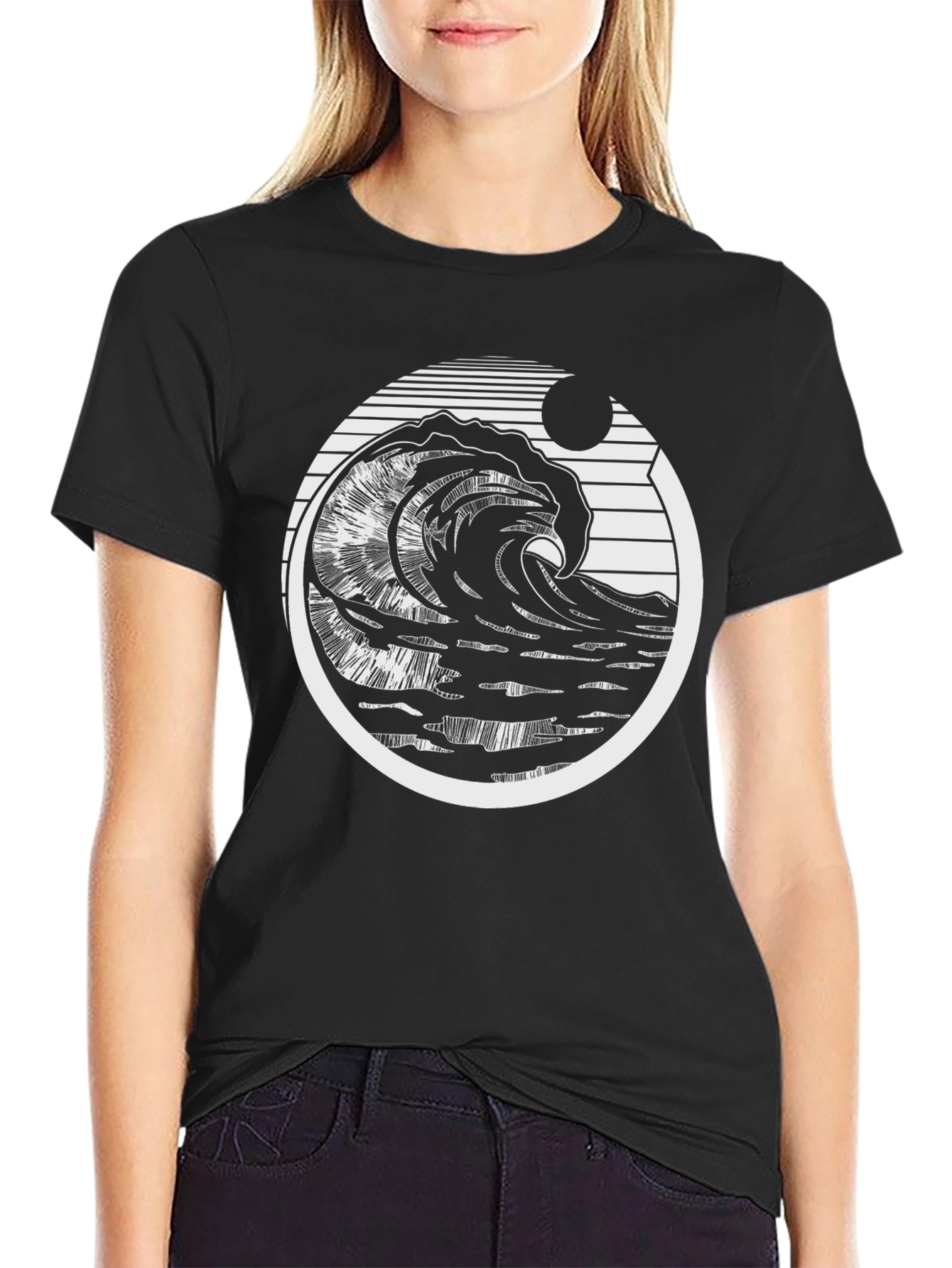 Wave Design Graphic T-Shirt