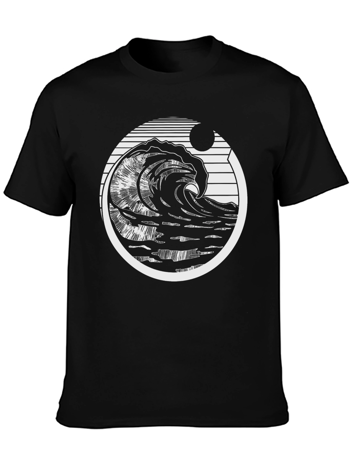 Wave Design Graphic T-Shirt