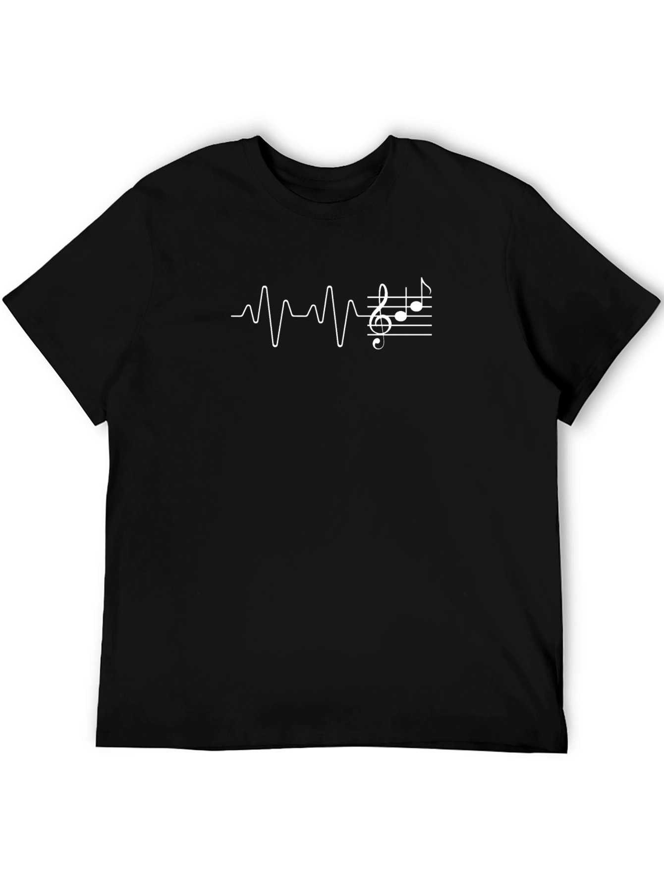 Musical Heartbeat T-Shirt - Black Graphic Tee