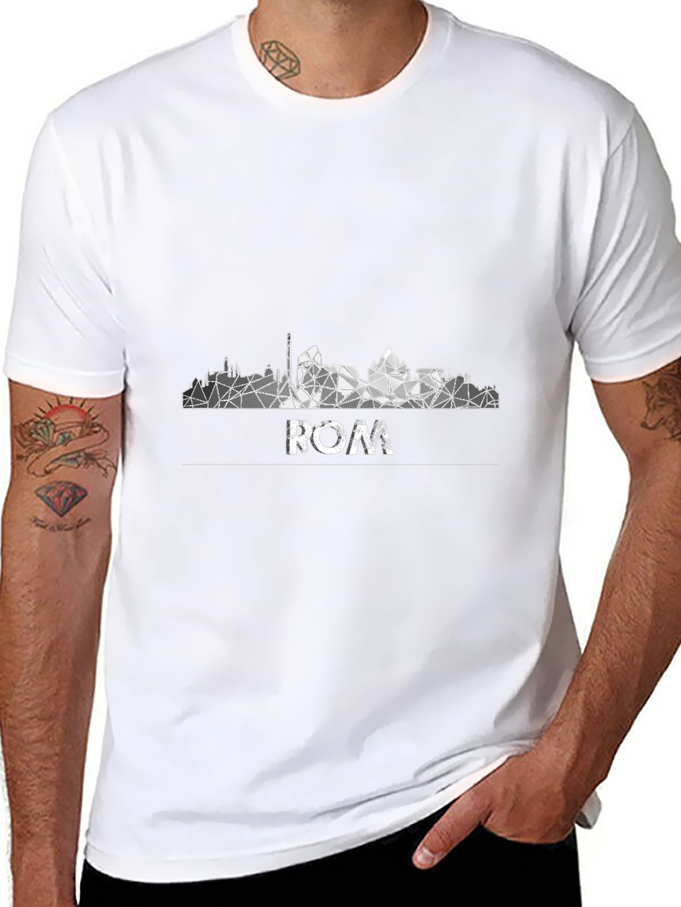 Rome Skyline Mens Graphic Tee - Black