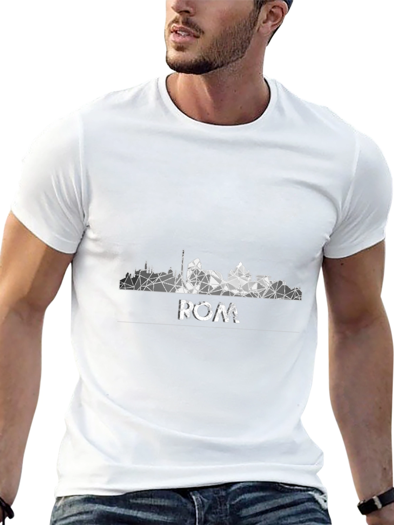 Rome Skyline Mens Graphic Tee - Black