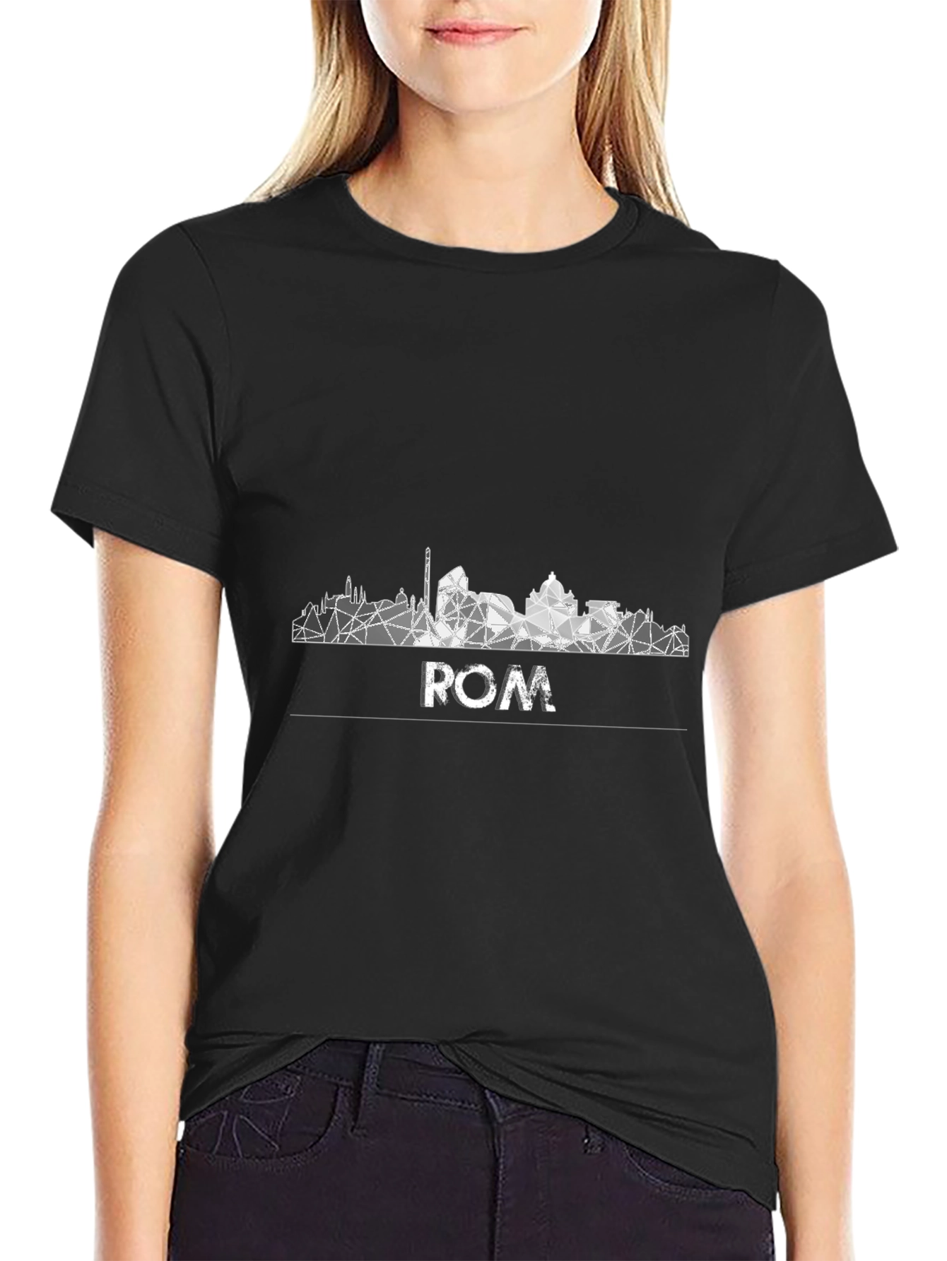 Rome Skyline Mens Graphic Tee - Black