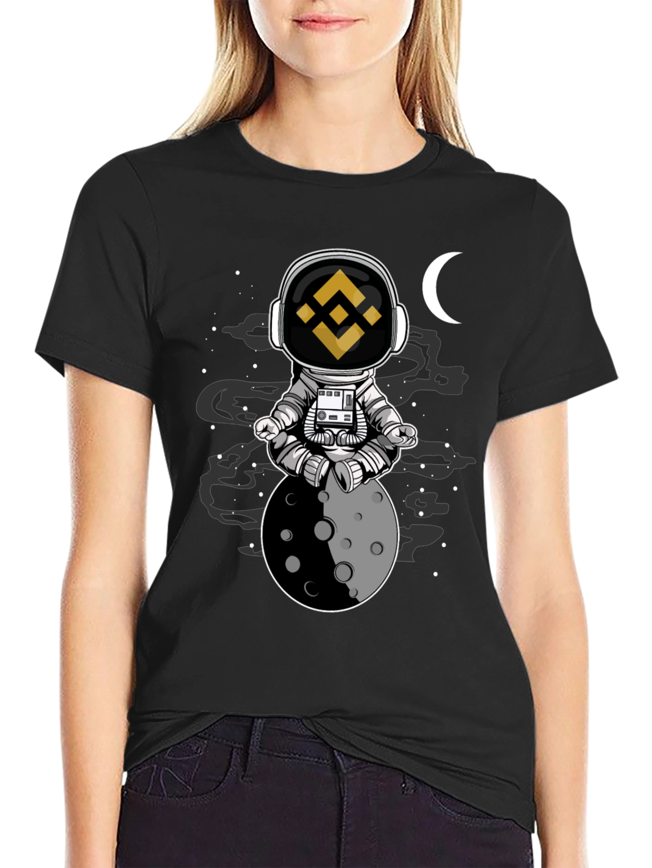 Binance Astronaut Moon T-Shirt - Crypto Fashion