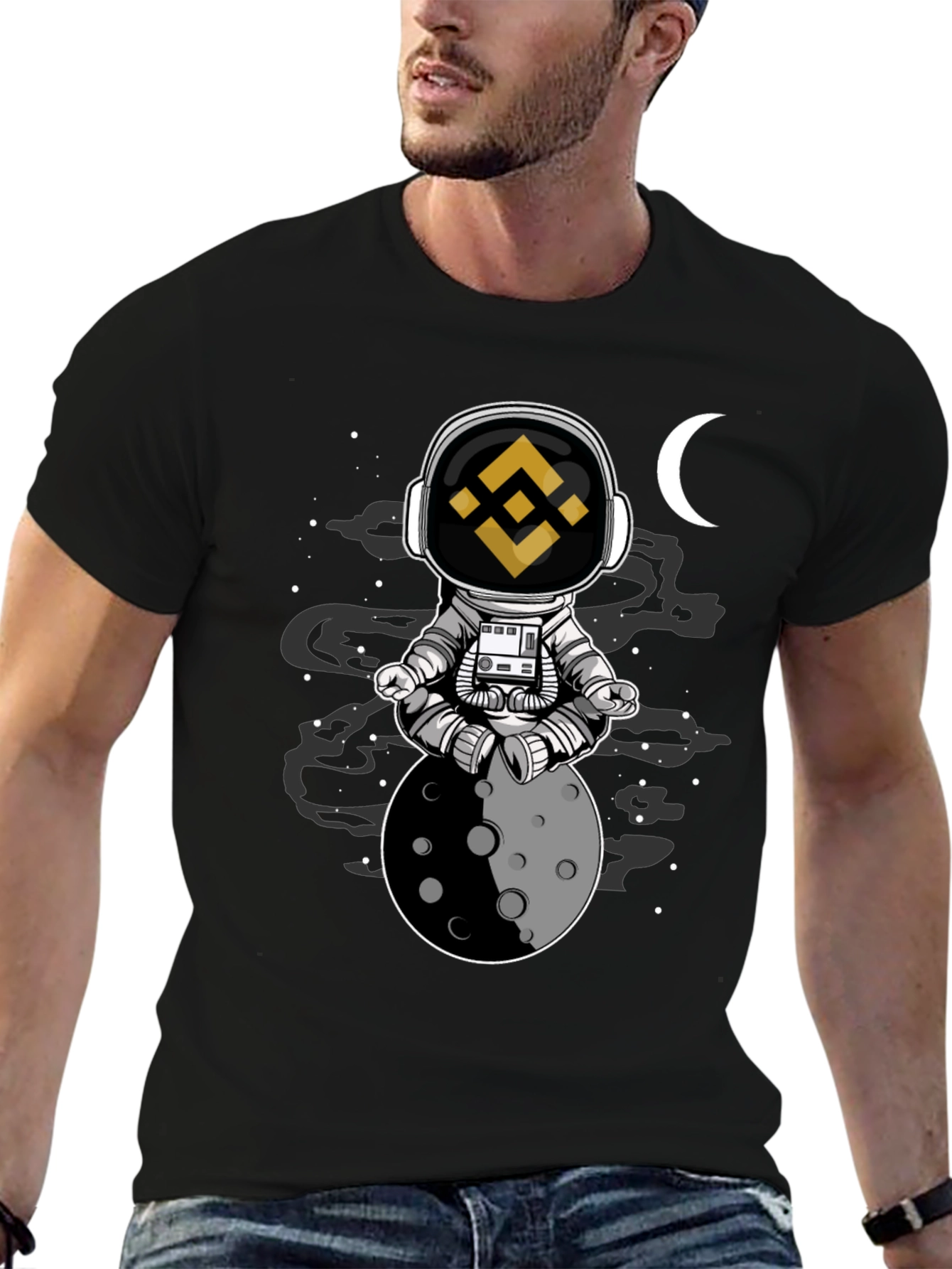 Binance Astronaut Moon T-Shirt - Crypto Fashion