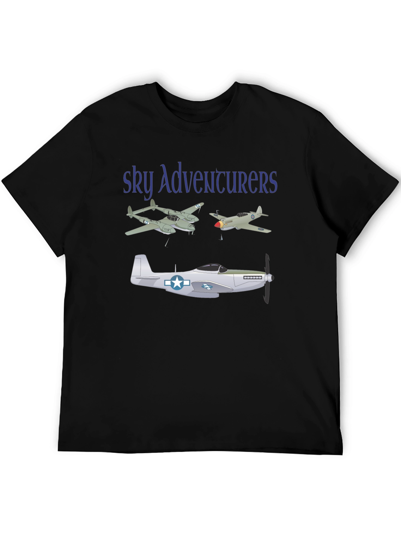 Sky Adventurers Black Graphic T-Shirt