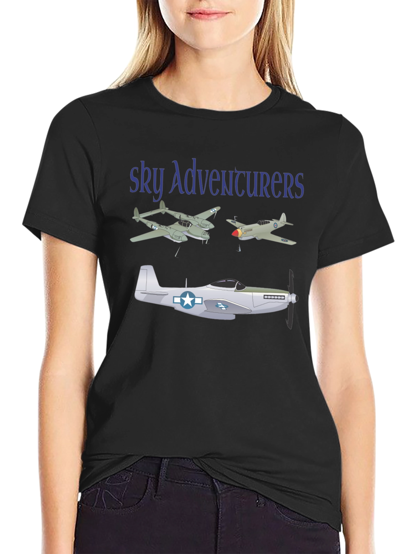 Sky Adventurers Black Graphic T-Shirt