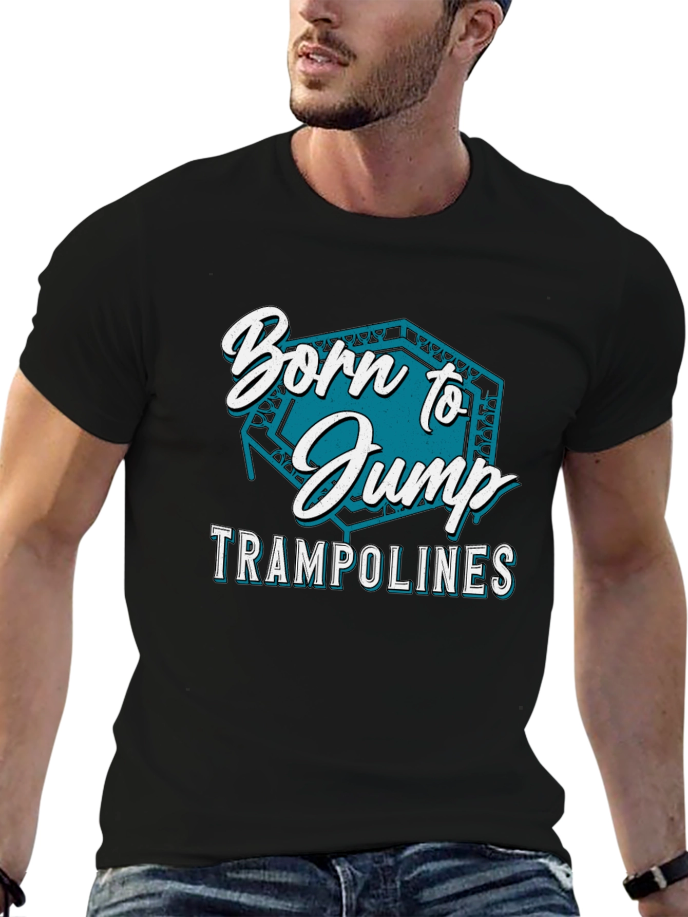 Born to Jump Trampolines Black T-Shirt