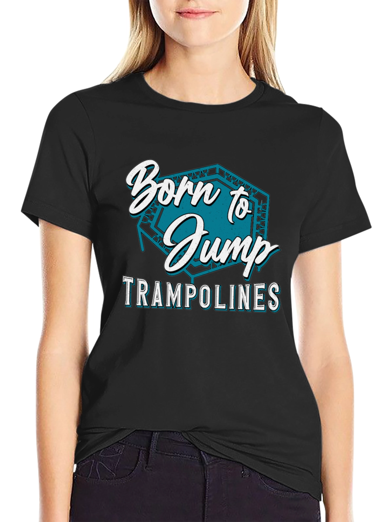 Born to Jump Trampolines Black T-Shirt