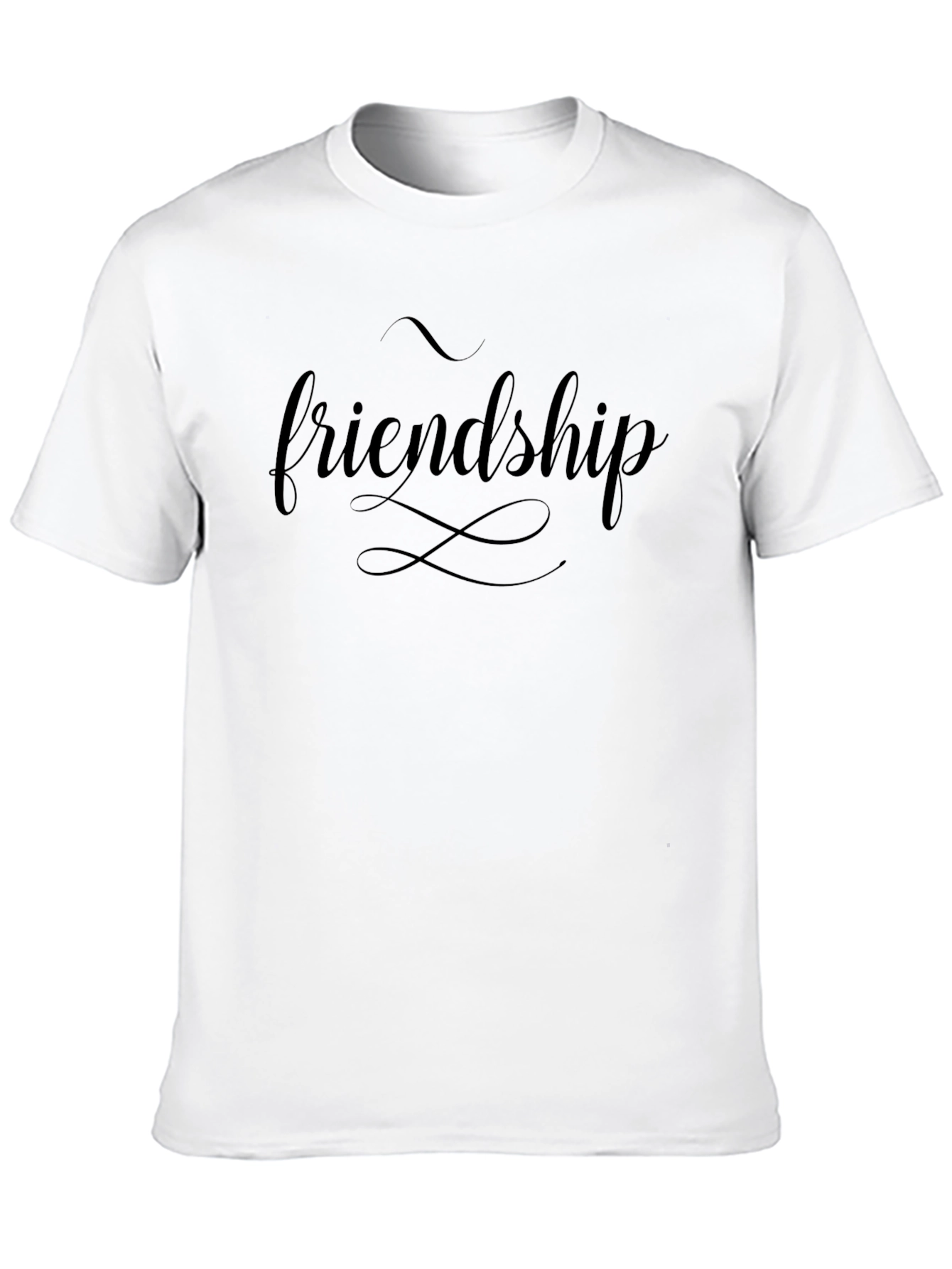 Friendship Graphic Tee - Black Cotton Casual Shirt