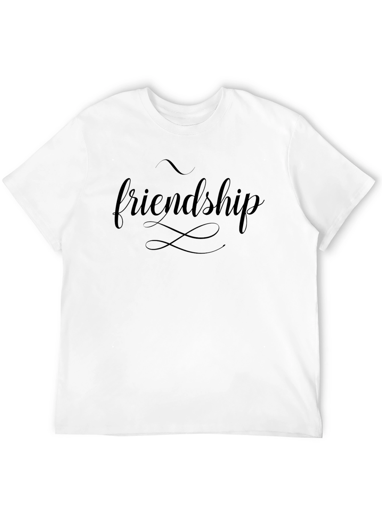 Friendship Graphic Tee - Black Cotton Casual Shirt
