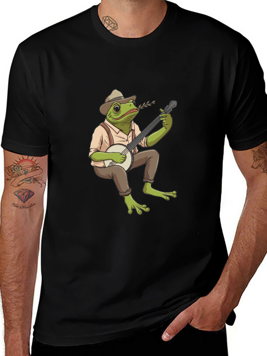Frog Playing Banjo Graphic T-Shirt