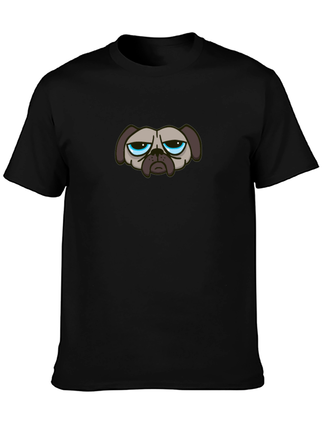 Grumpy Dog Graphic T-Shirt - Black Casual Tee