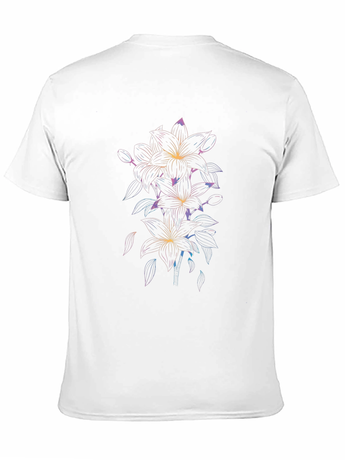 Floral Graphic Print Mens Black T-Shirt