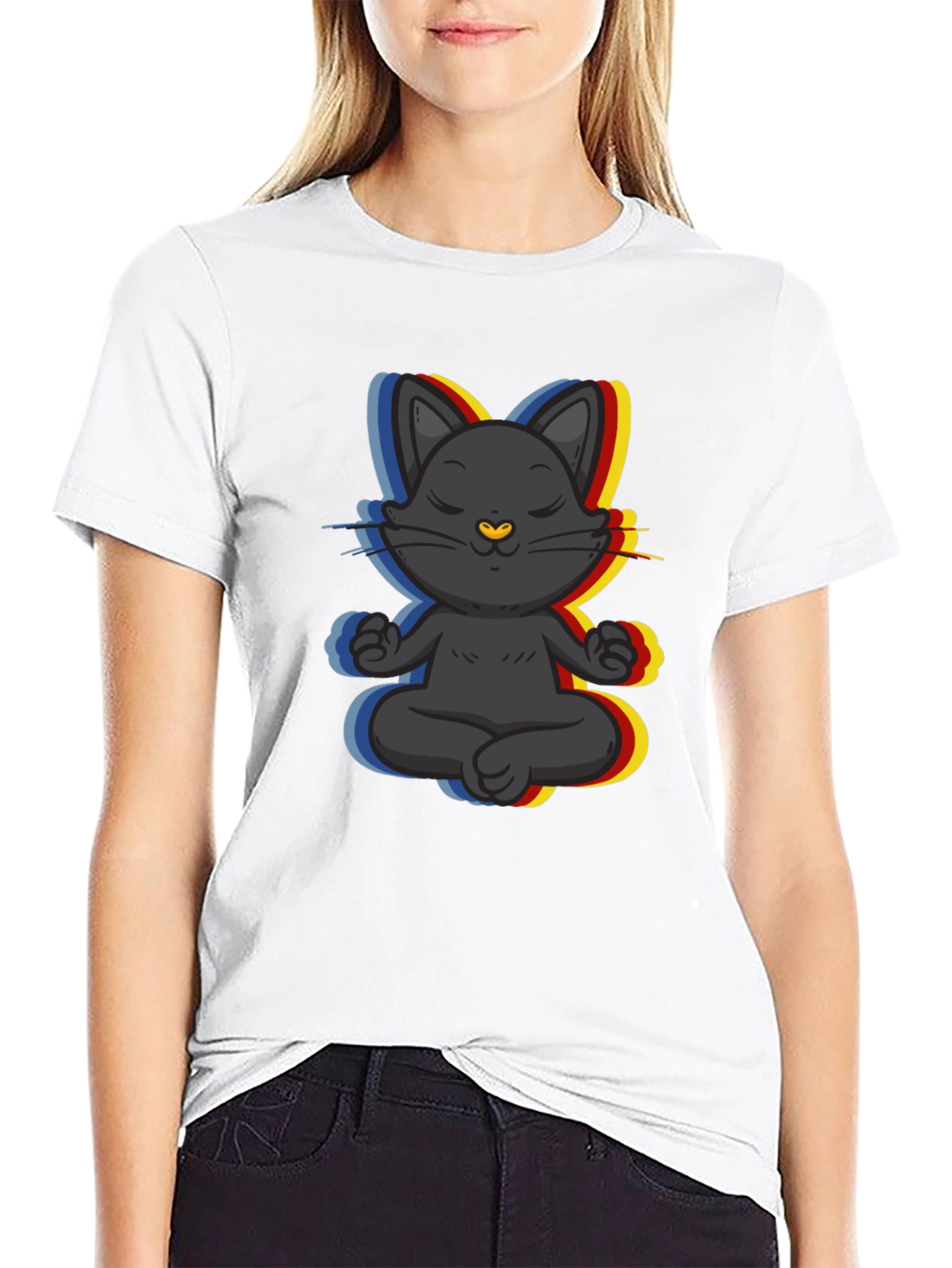 Zen Cat T-Shirt - Meditating Feline Tee