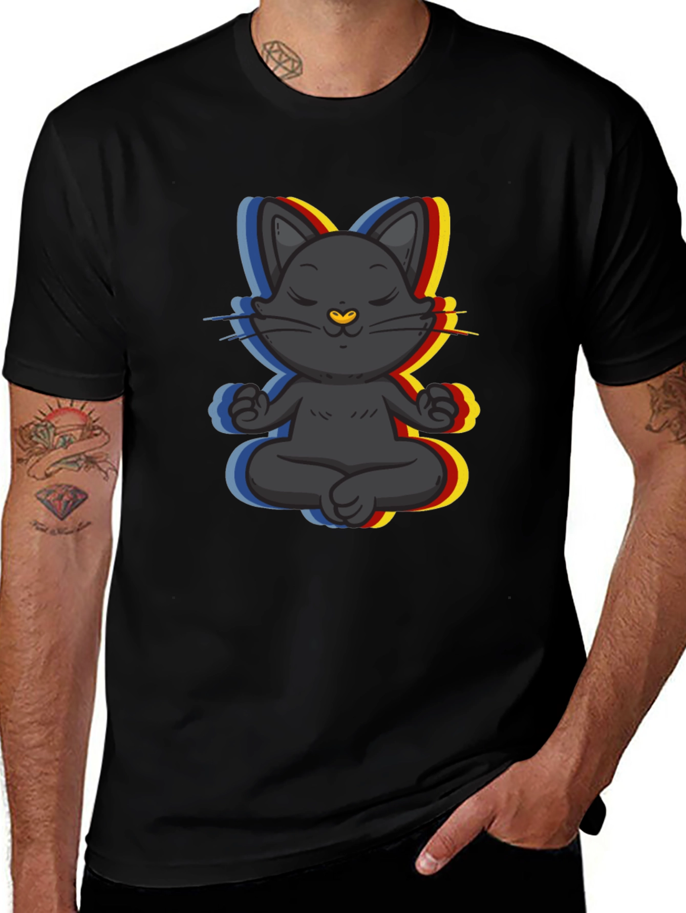 Zen Cat T-Shirt - Meditating Feline Tee