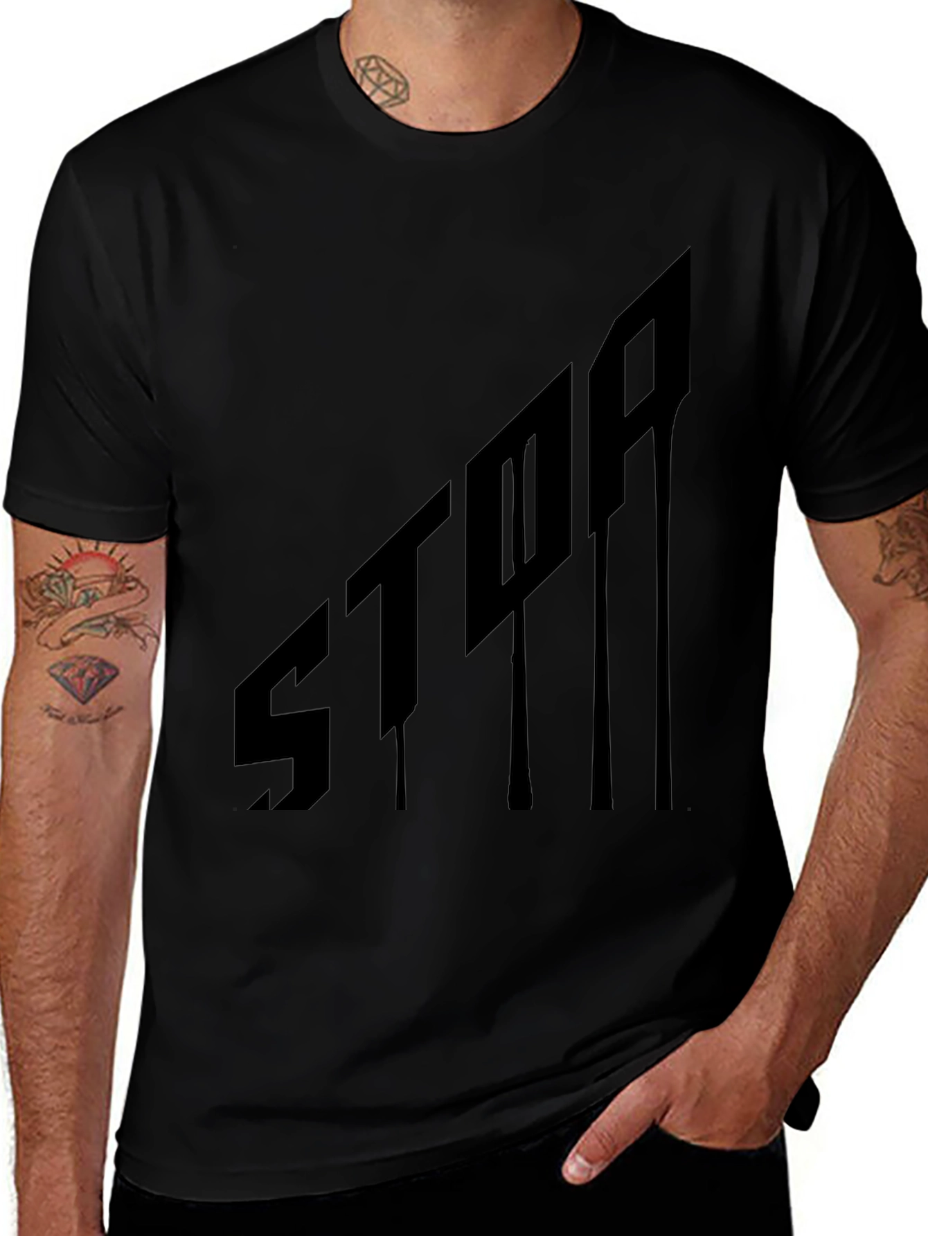 Edgy Black Graphic Tee - Bold Statement Shirt