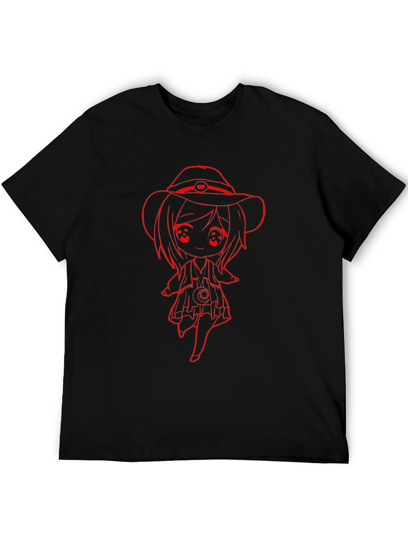 Cowgirl Anime Graphic T-Shirt - Black