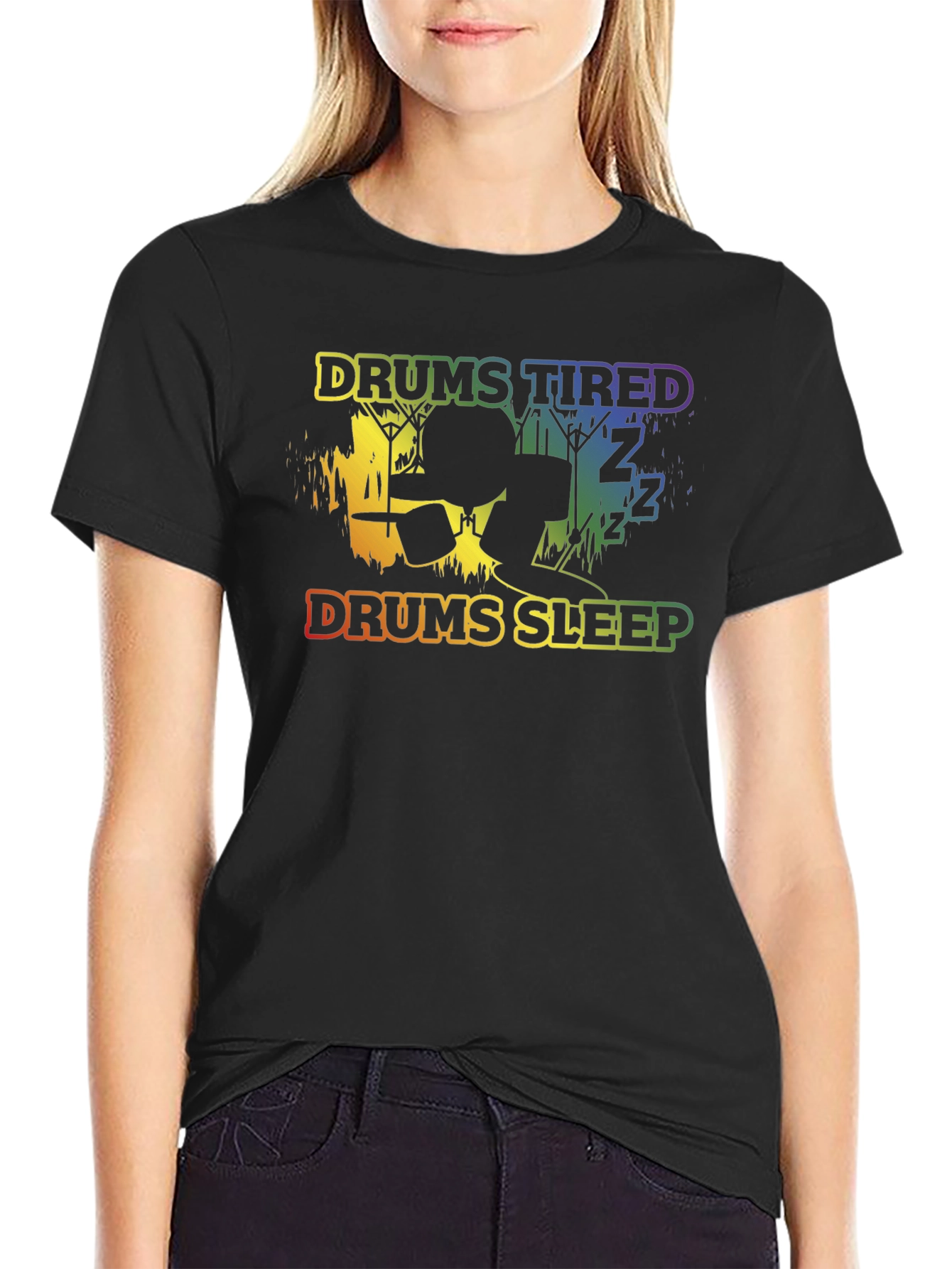 Drums Tired Drums Sleep Black T-Shirt