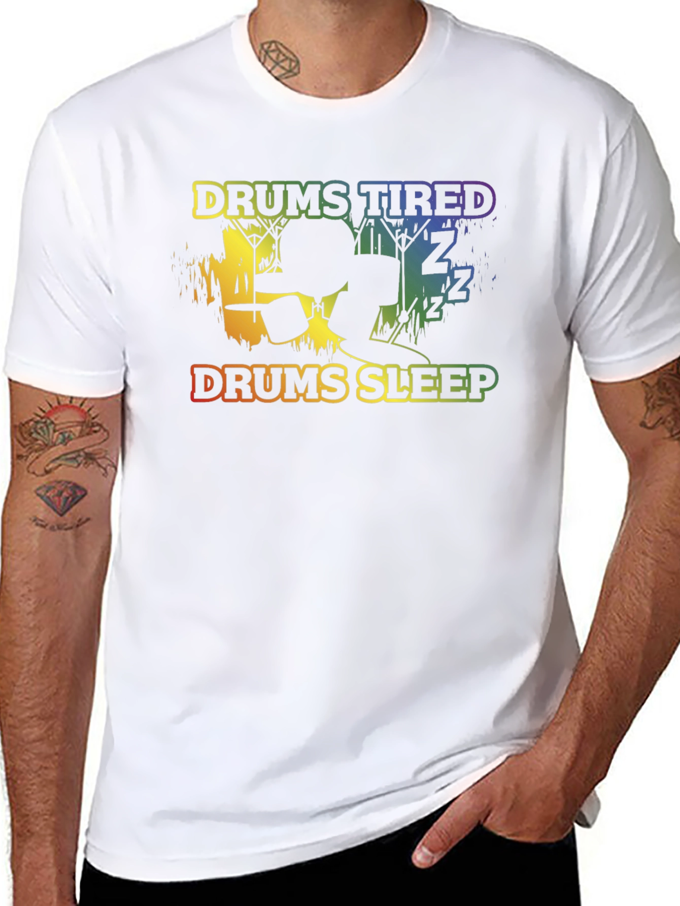 Drums Tired Drums Sleep Black T-Shirt