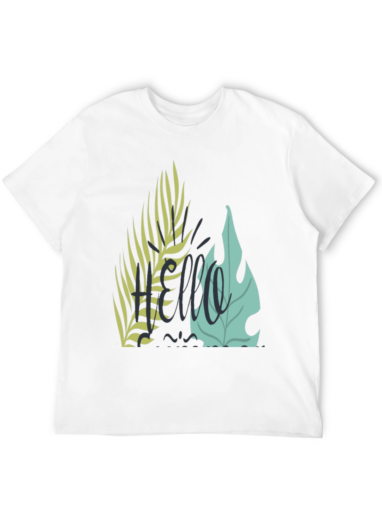 Tropical Hello Graphic Black T-Shirt