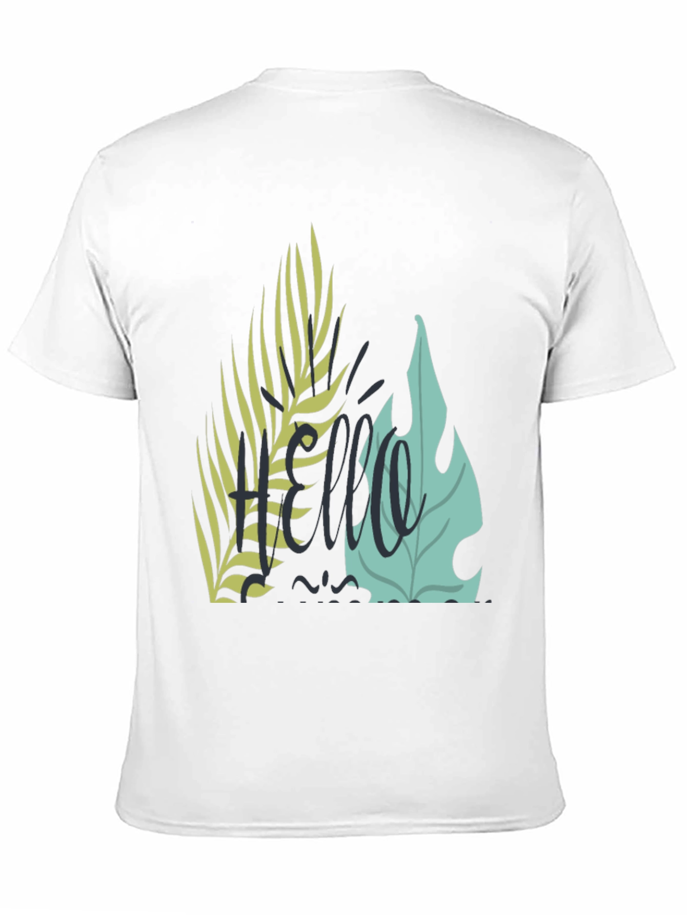 Tropical Hello Graphic Black T-Shirt