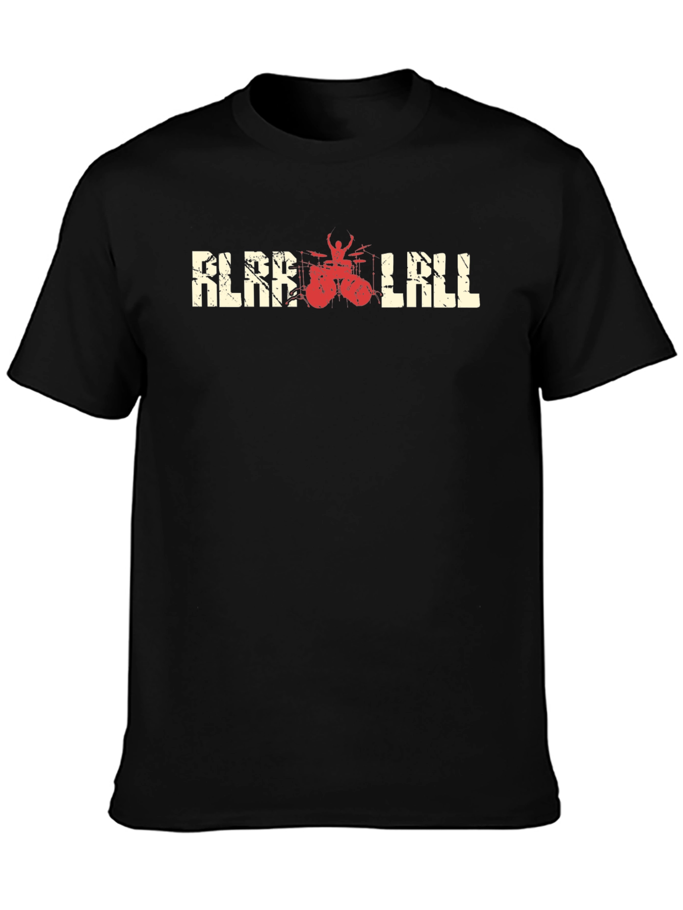 KLAR LALL Black T-Shirt with Drummer Graphic