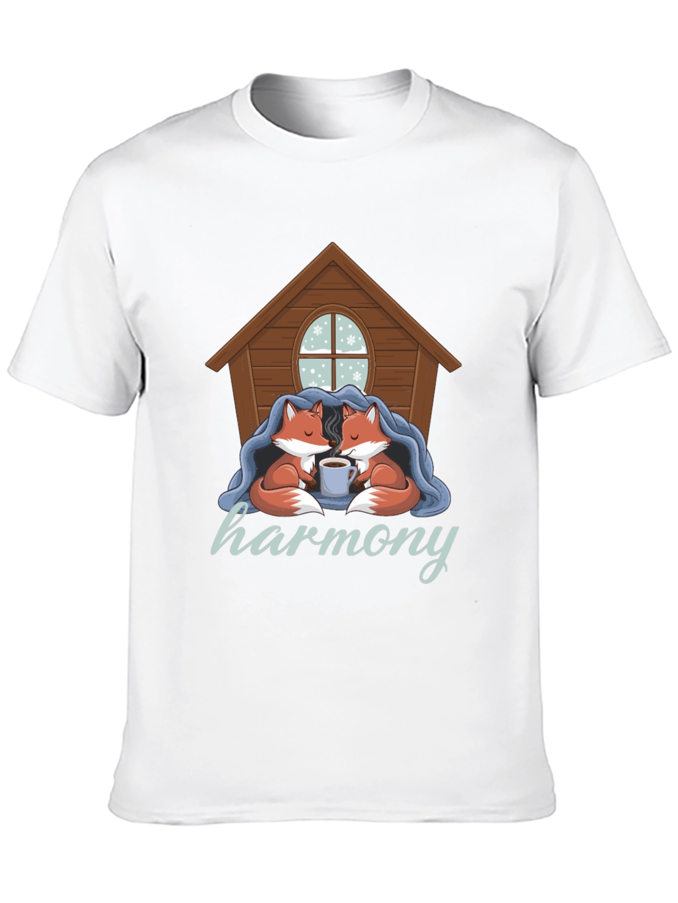 Cozy Foxes Harmony Black Graphic Tee