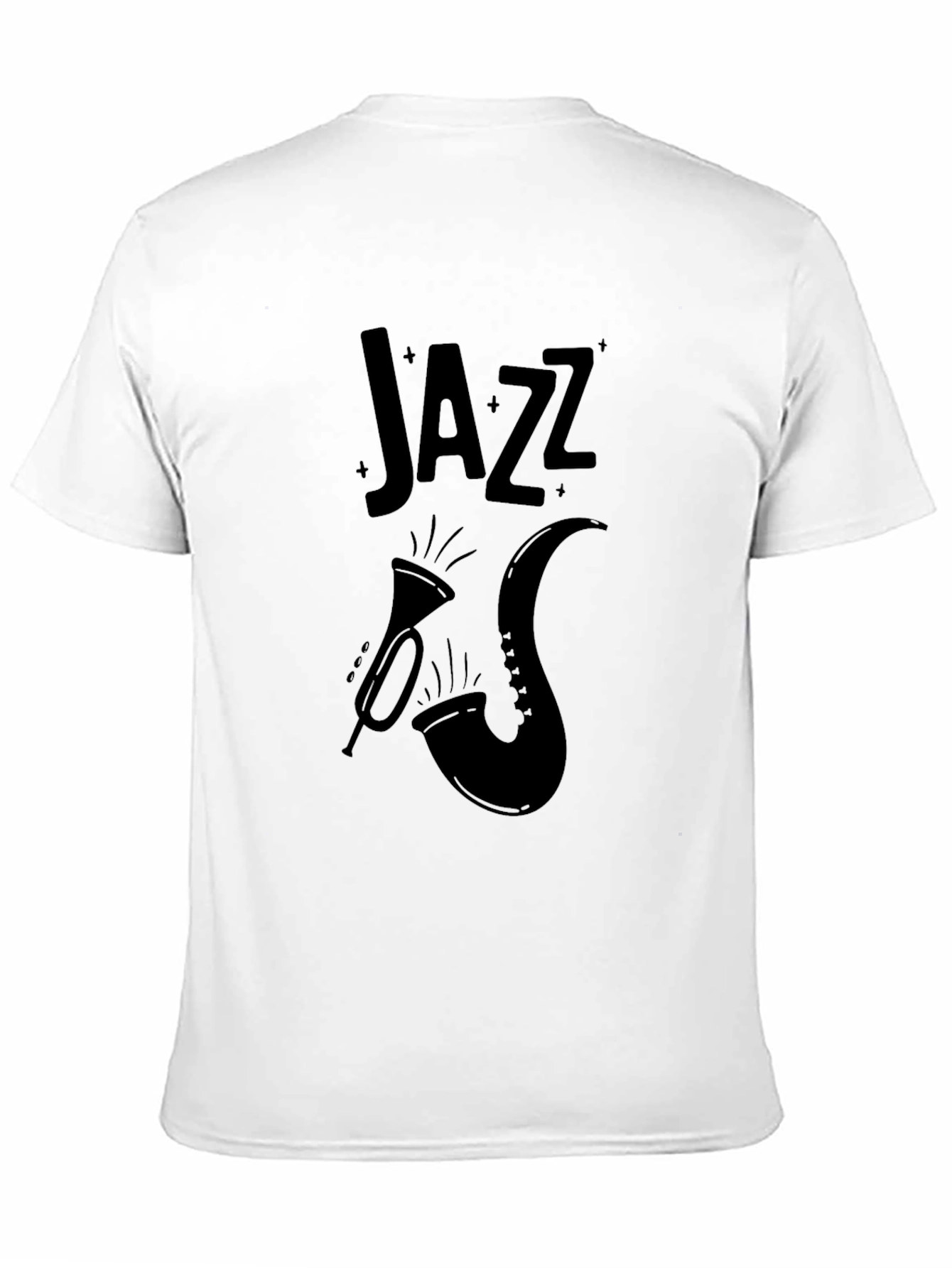 Black Jazz Music T-Shirt Trumpet & Saxophone Design