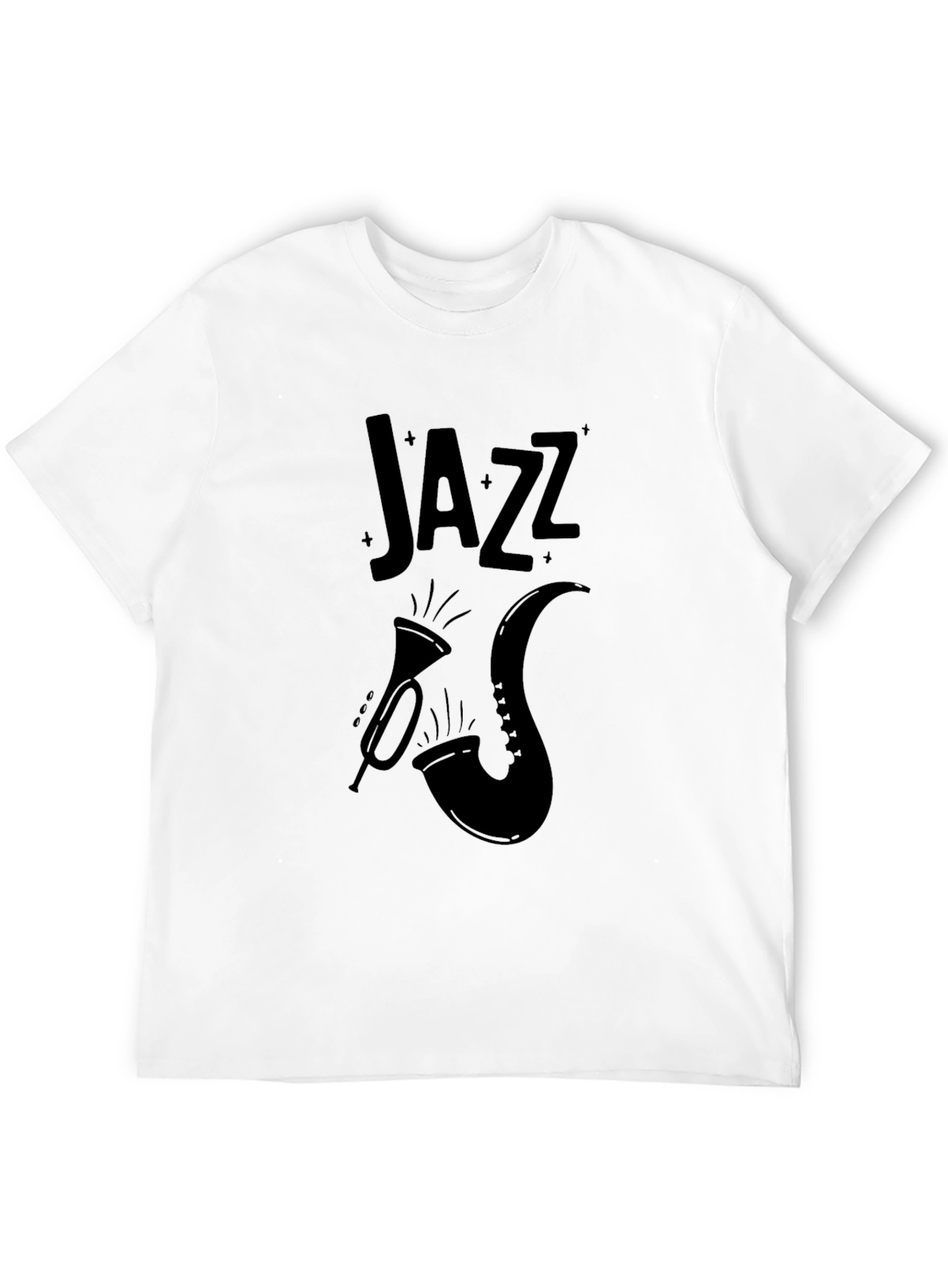 Black Jazz Music T-Shirt Trumpet & Saxophone Design