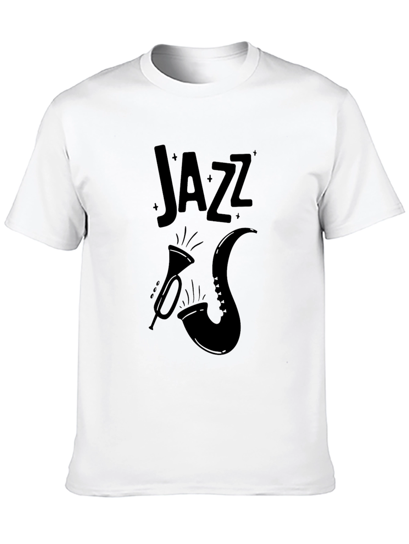 Black Jazz Music T-Shirt Trumpet & Saxophone Design