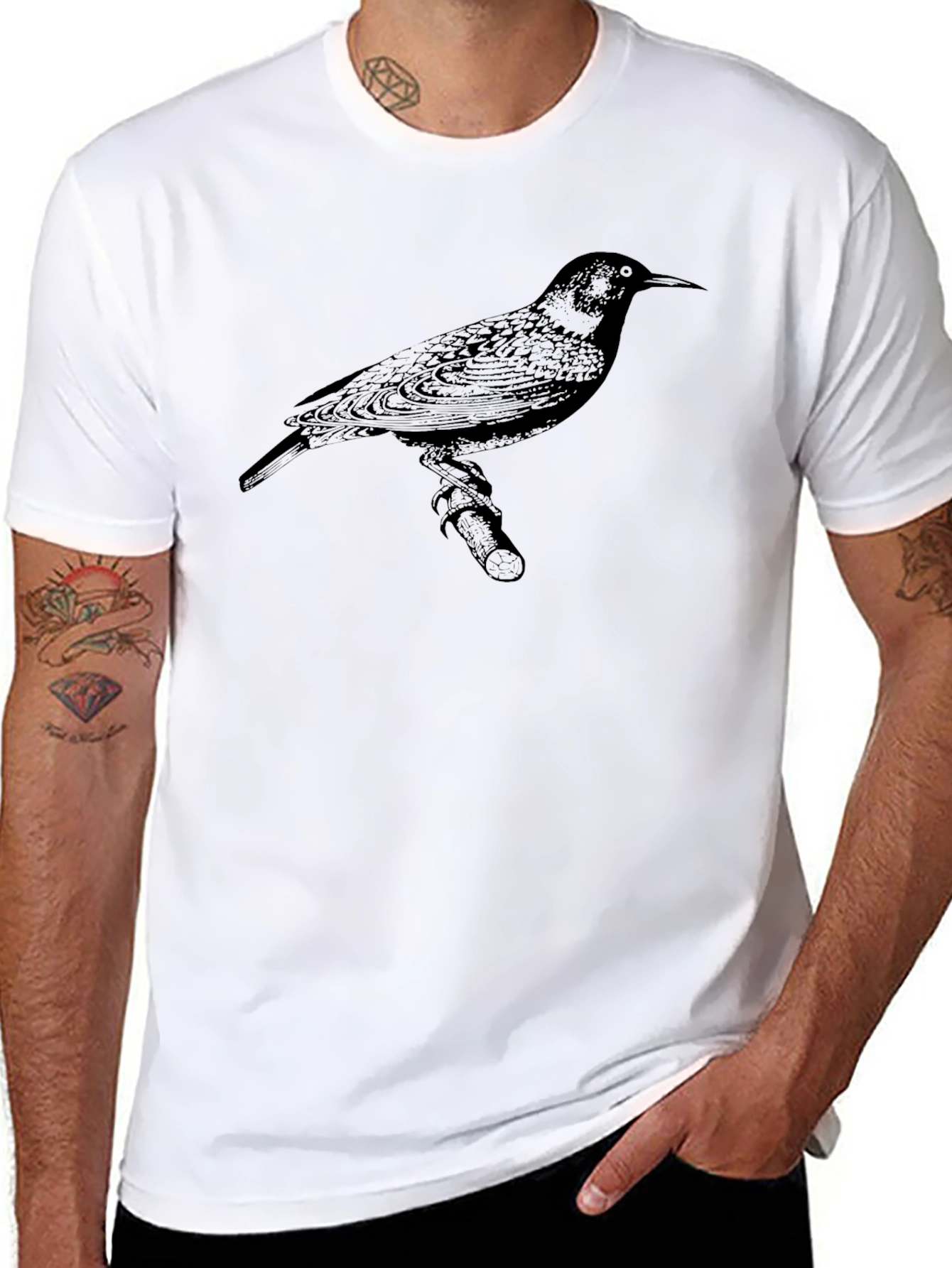 Bird Graphic Tee - Stylish Black T-Shirt