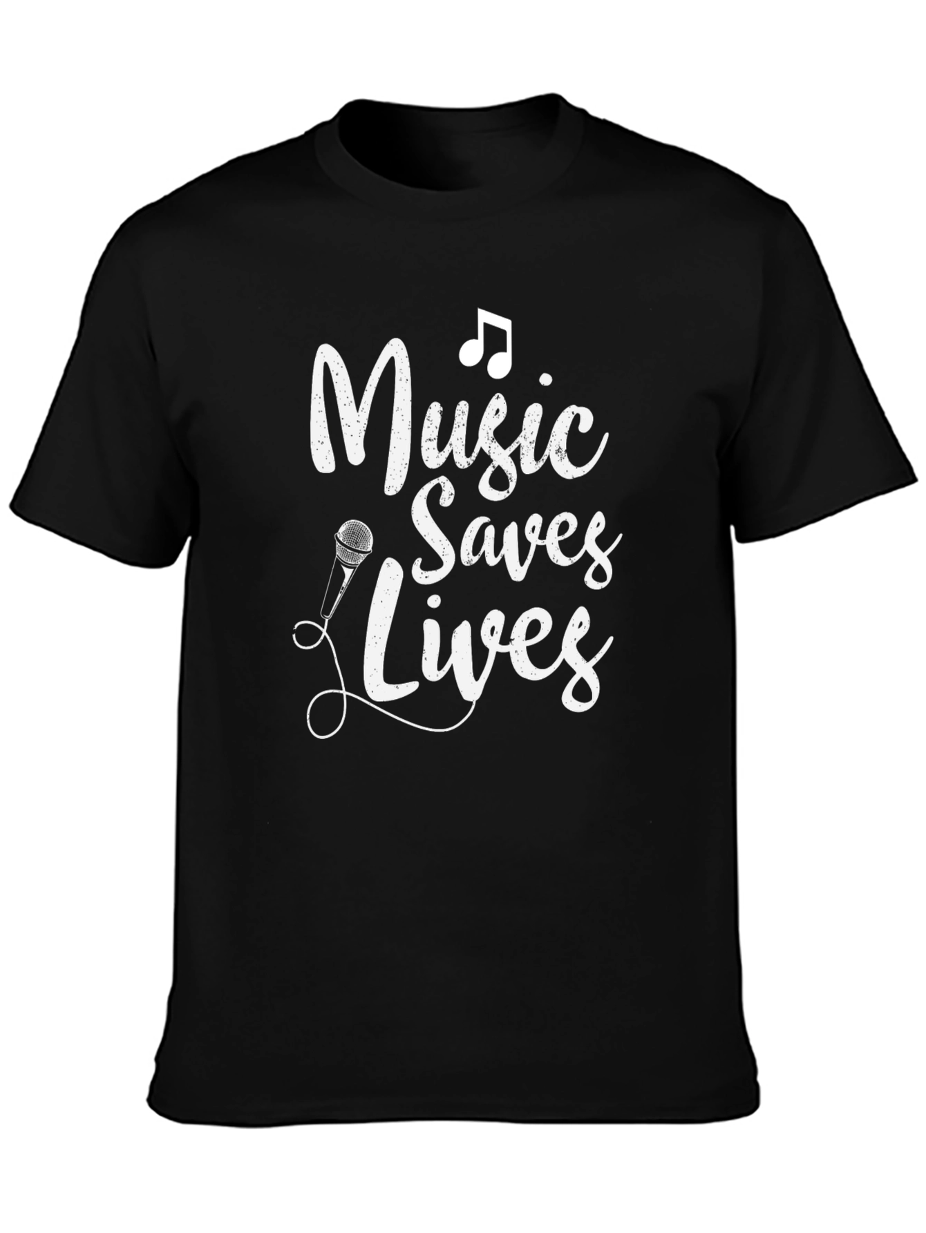 Music Saves Lives Black Graphic Tee