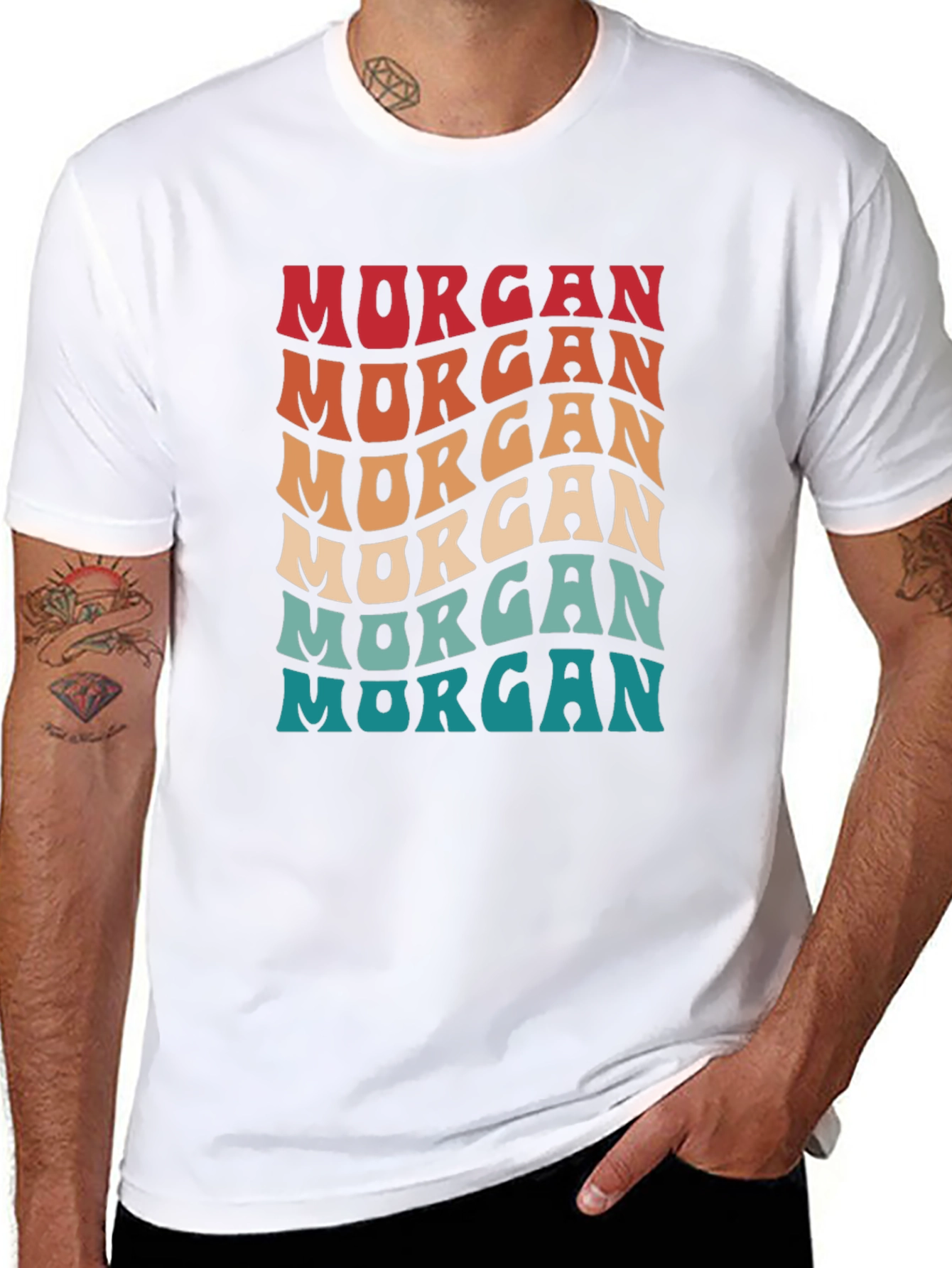 Retro Morgan T-Shirt - Wavy Text Design