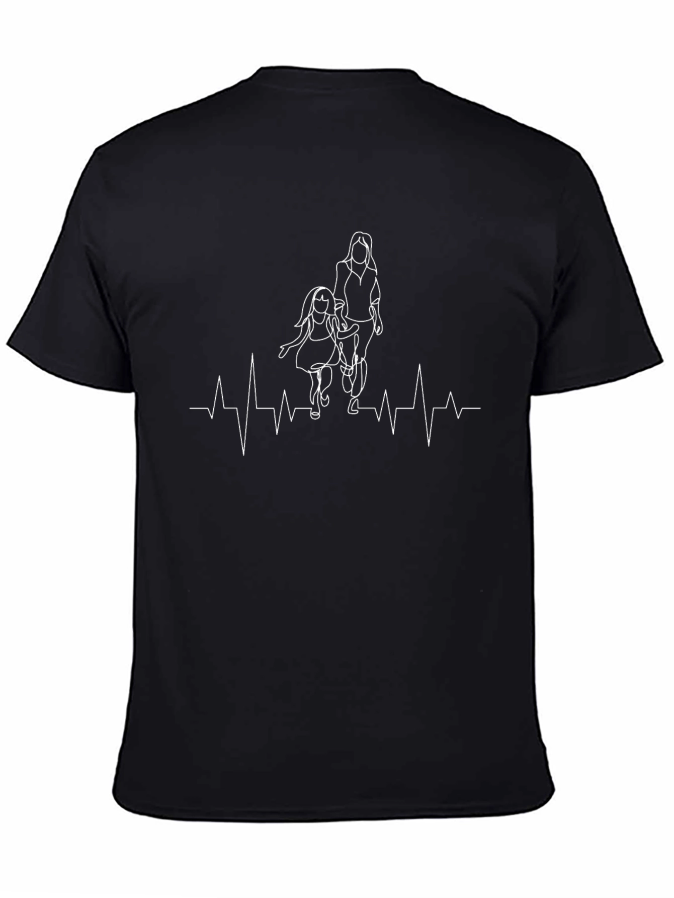 Heartbeat Mother & Daughter Black Tee