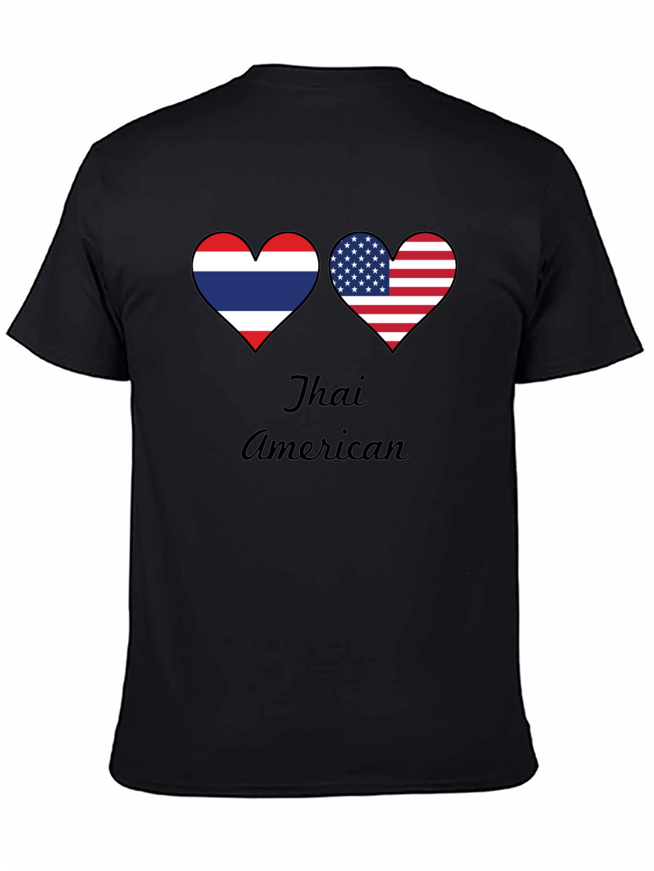 Thai American Pride T-Shirt - Heart Flag Design