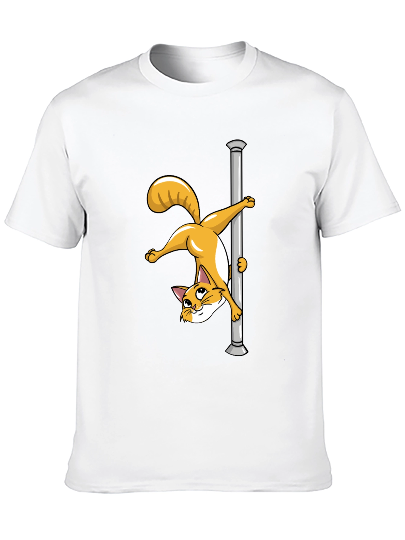 Funny Cat Pole Dance Black T-Shirt