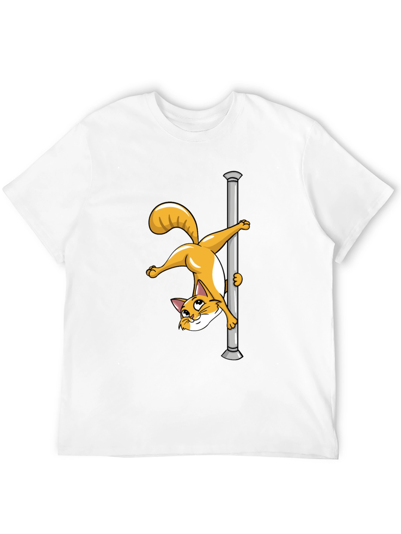 Funny Cat Pole Dance Black T-Shirt