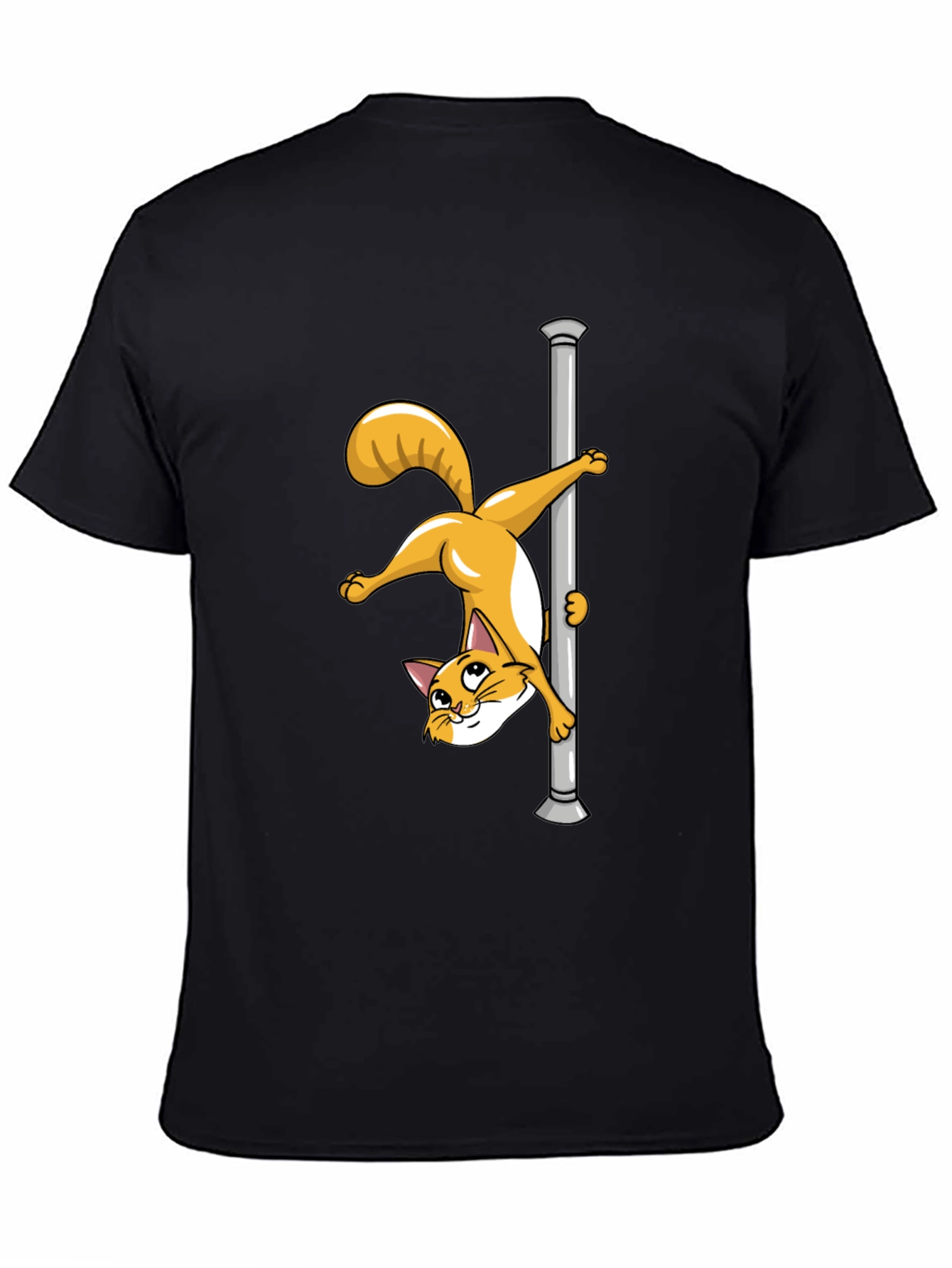 Funny Cat Pole Dance Black T-Shirt
