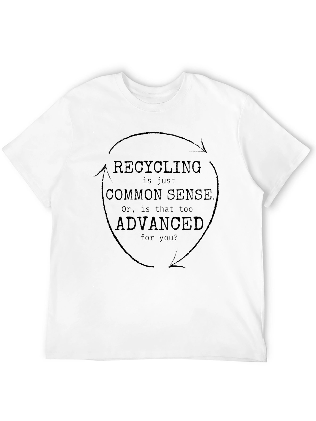 Recycling Slogan Black T-Shirt