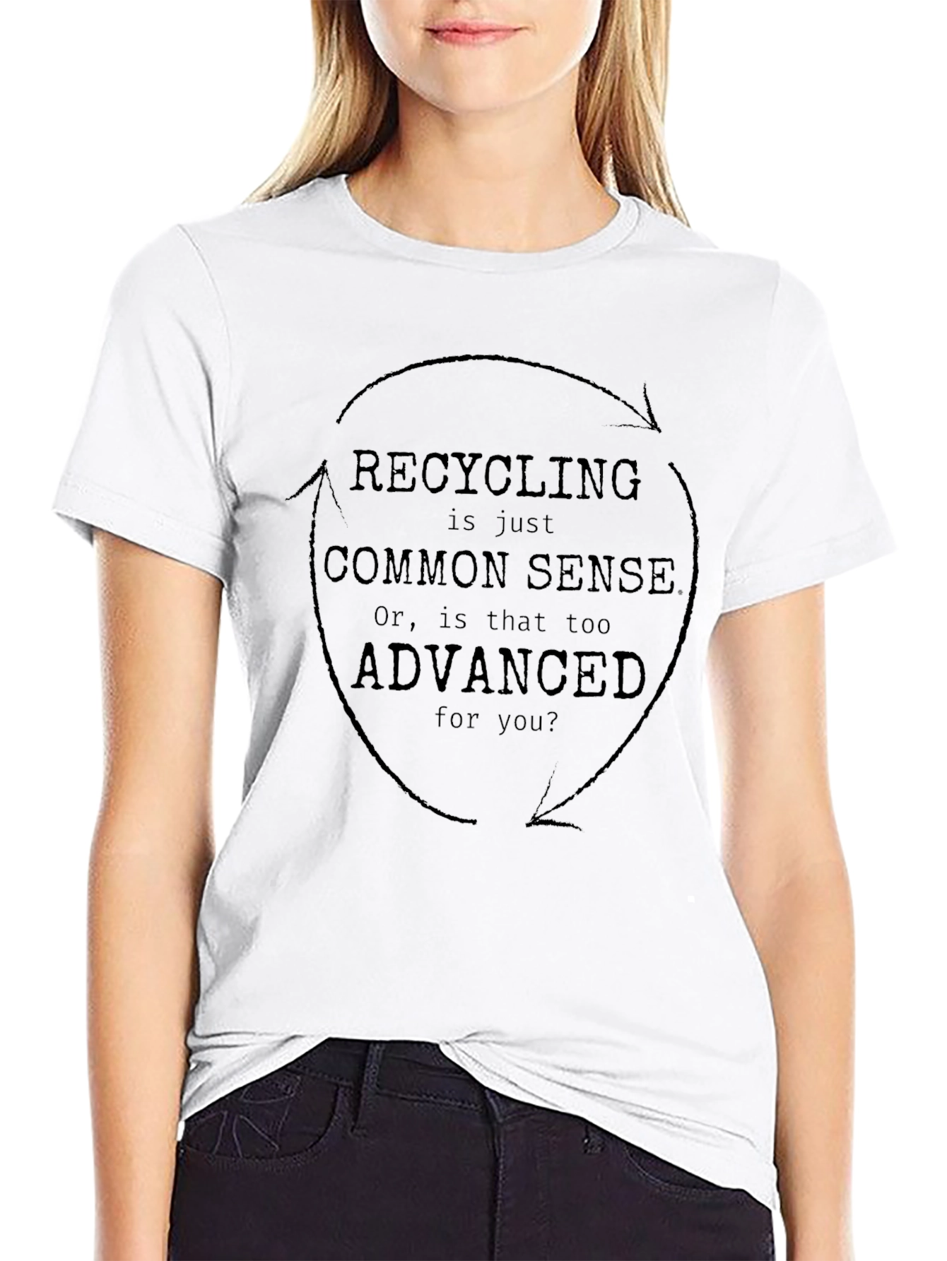 Recycling Slogan Black T-Shirt