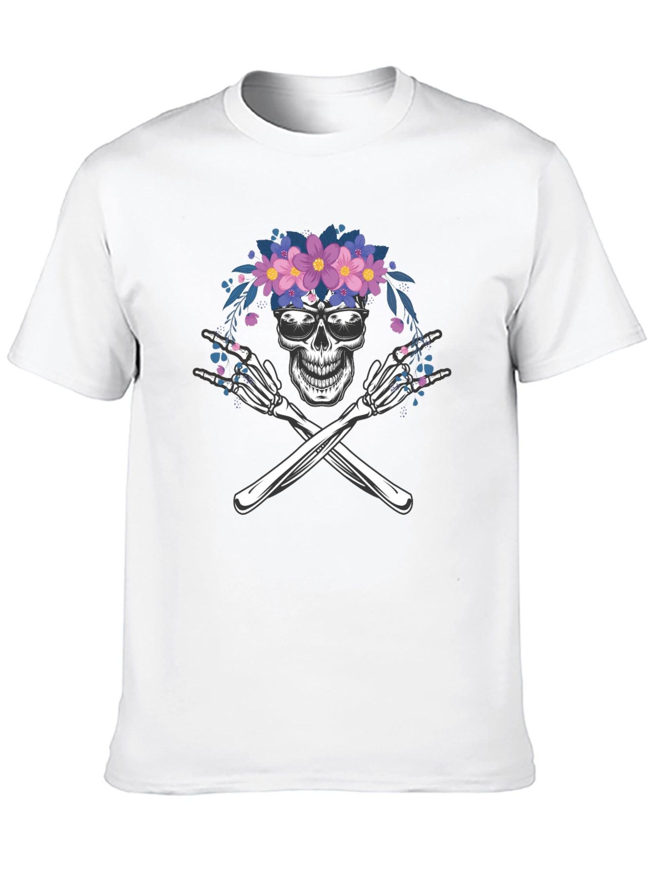 Skull & Crossbones Floral T-Shirt