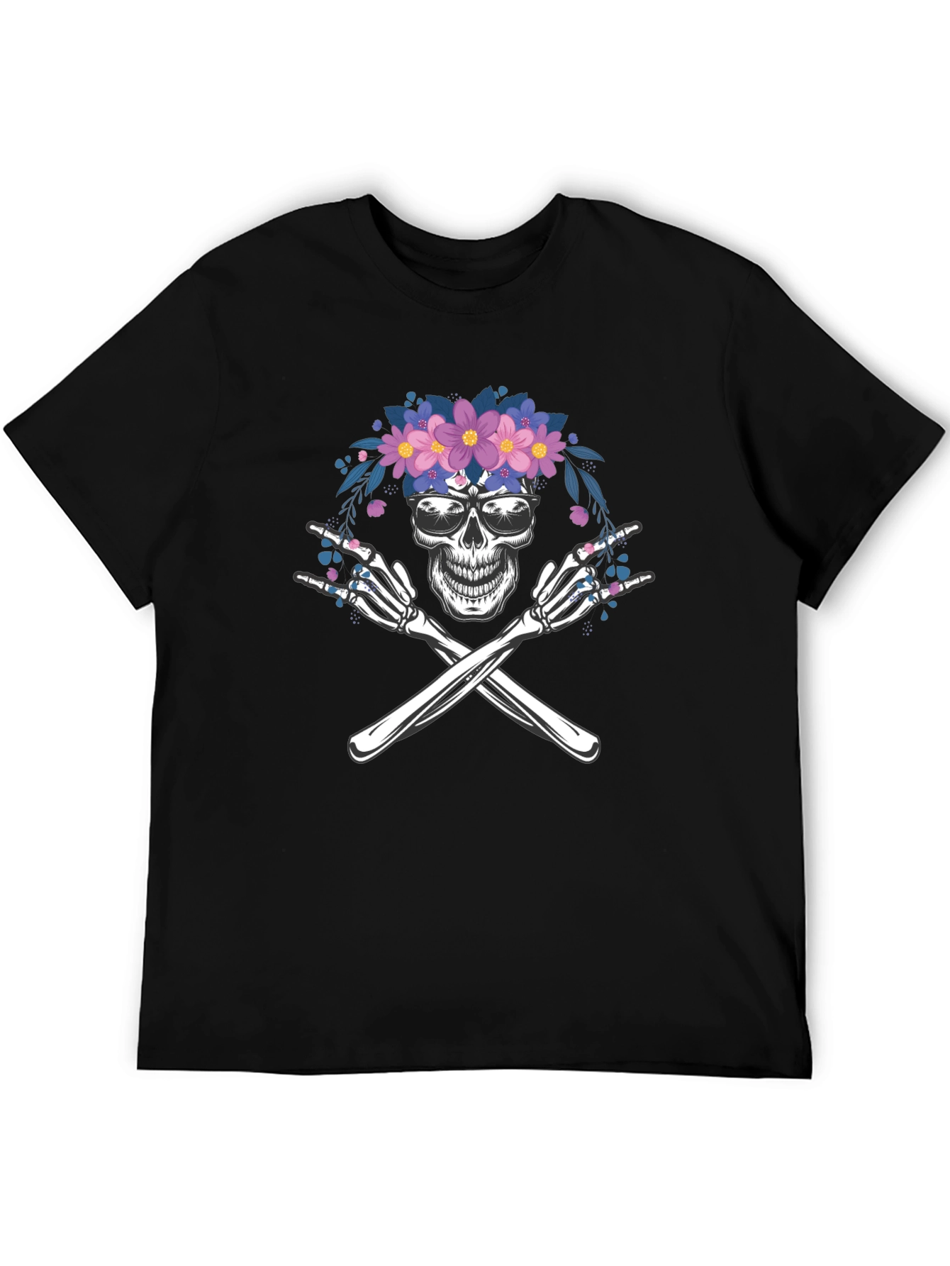 Skull & Crossbones Floral T-Shirt