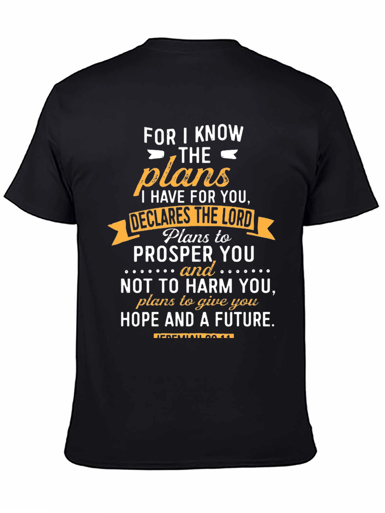 Faith-Based Black T-Shirt - Jeremiah 29:11